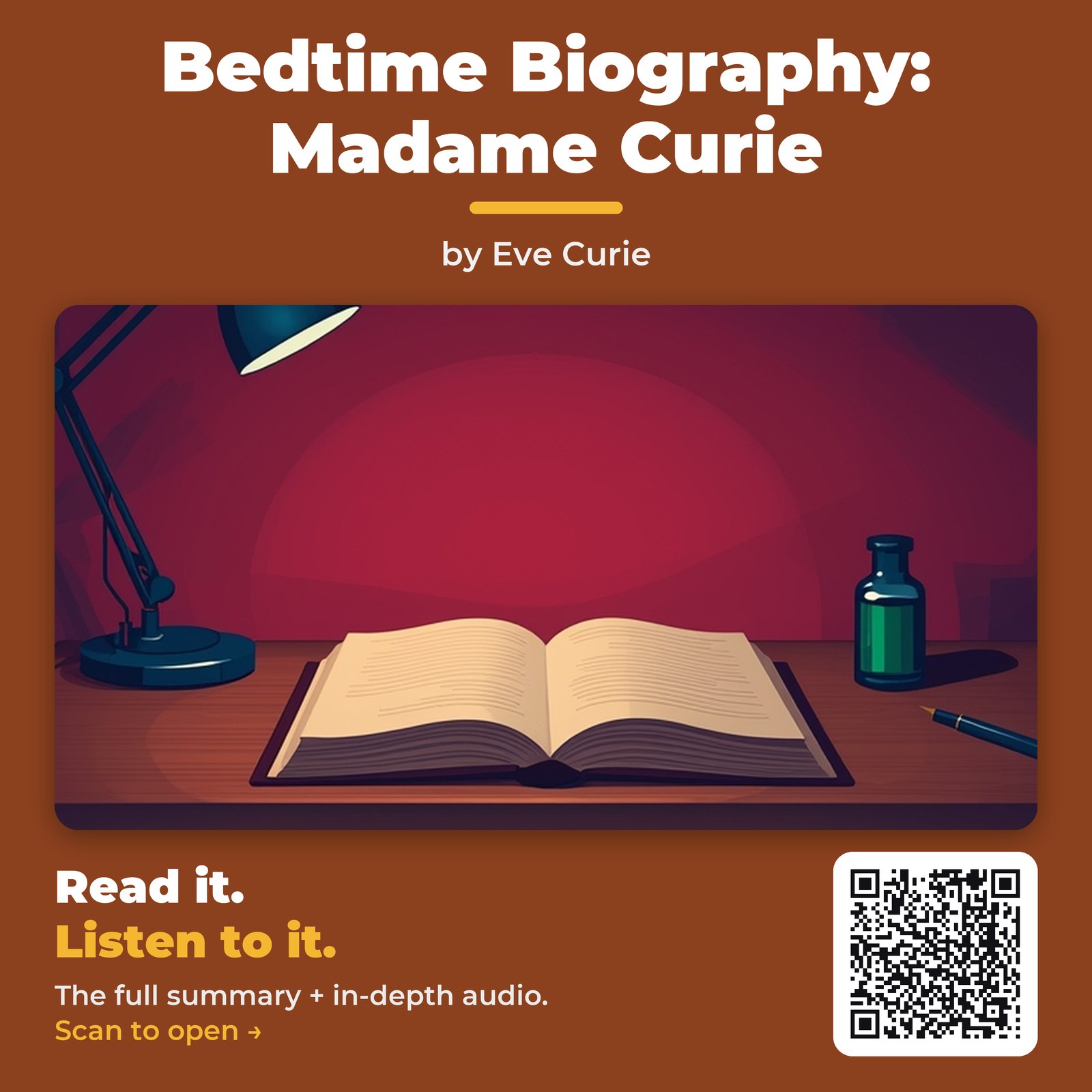 Bedtime Biography: Madame Curie — by Eve Curie