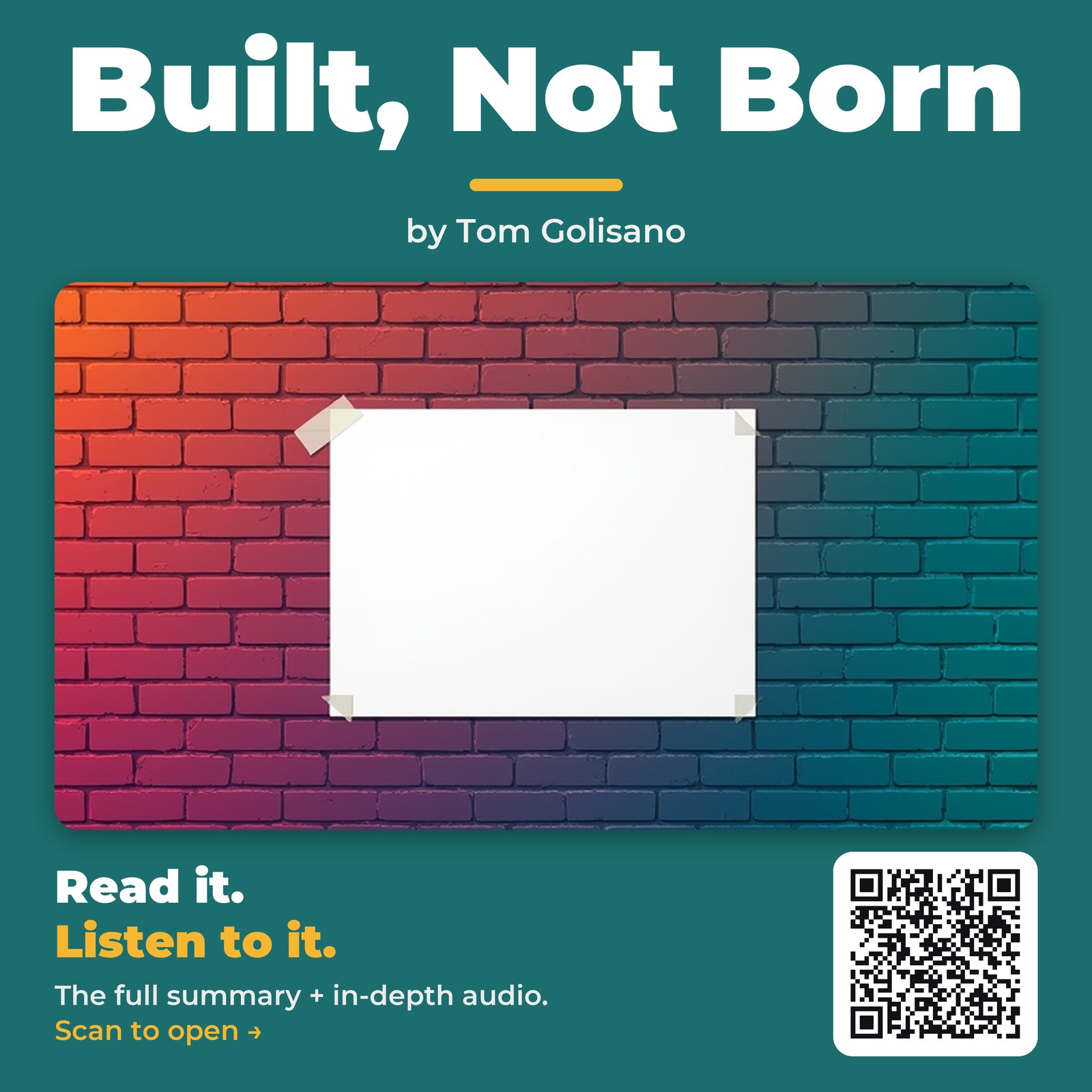 Built, Not Born — by Tom Golisano