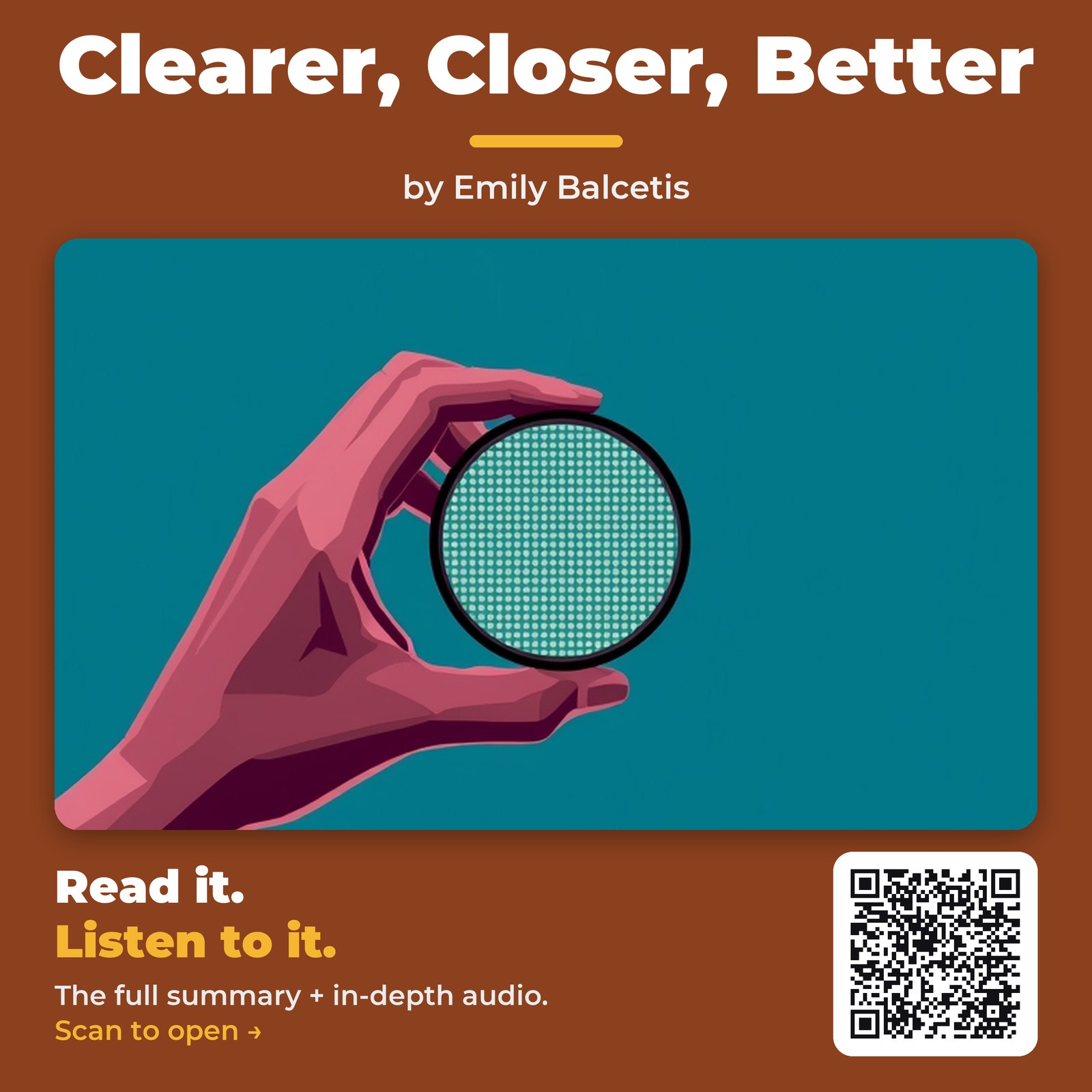 Clearer, Closer, Better — by Emily Balcetis