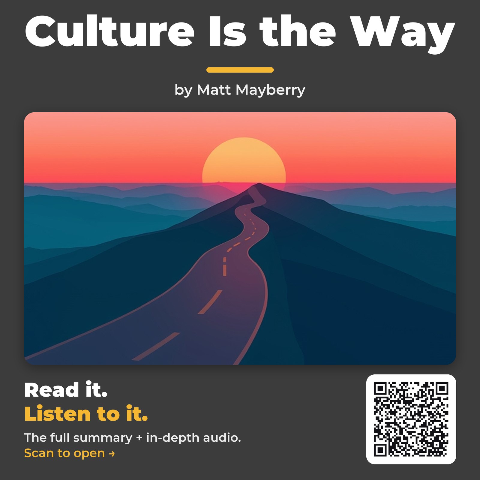 Culture Is the Way — by Matt Mayberry