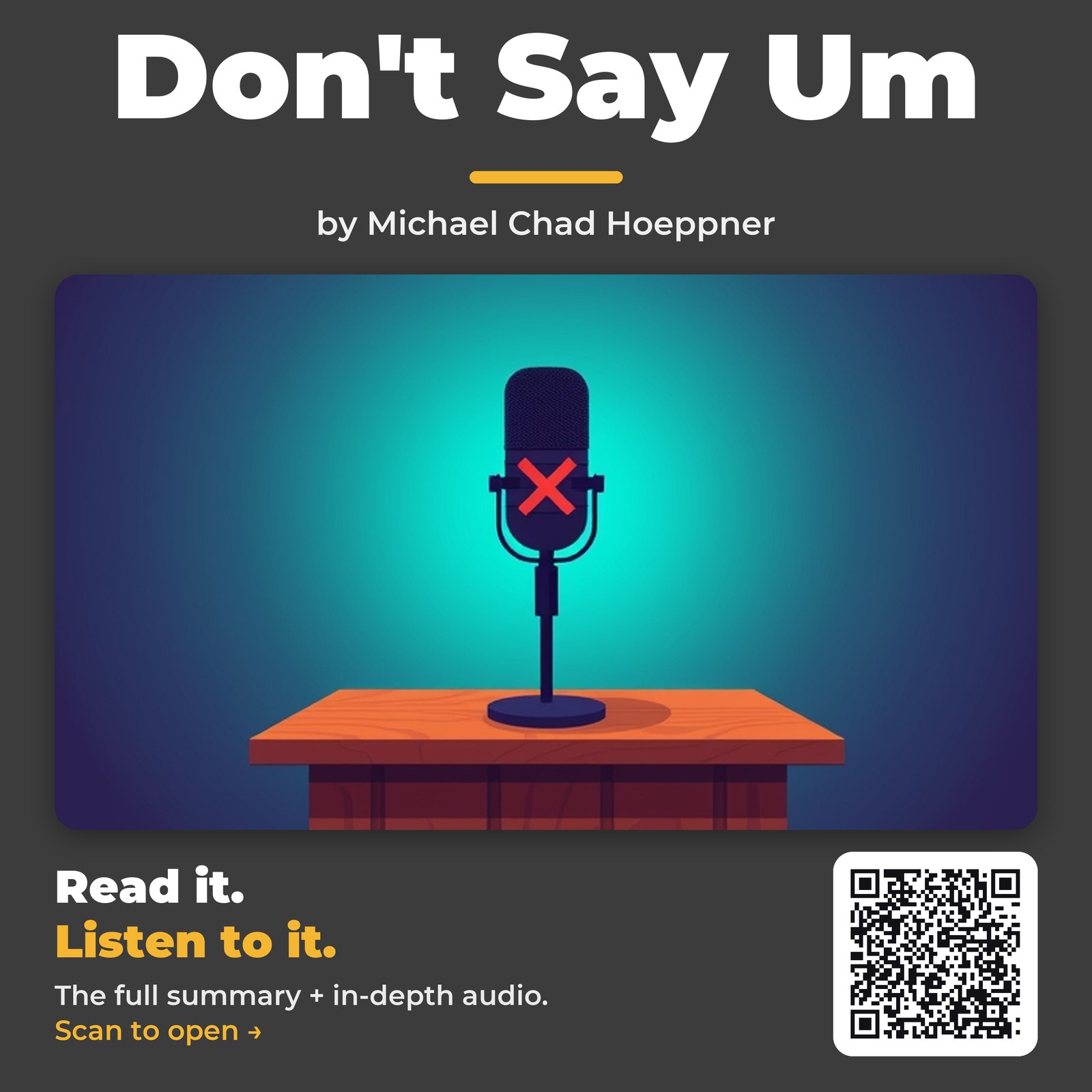 Don’t Say Um — by Michael Chad Hoeppner