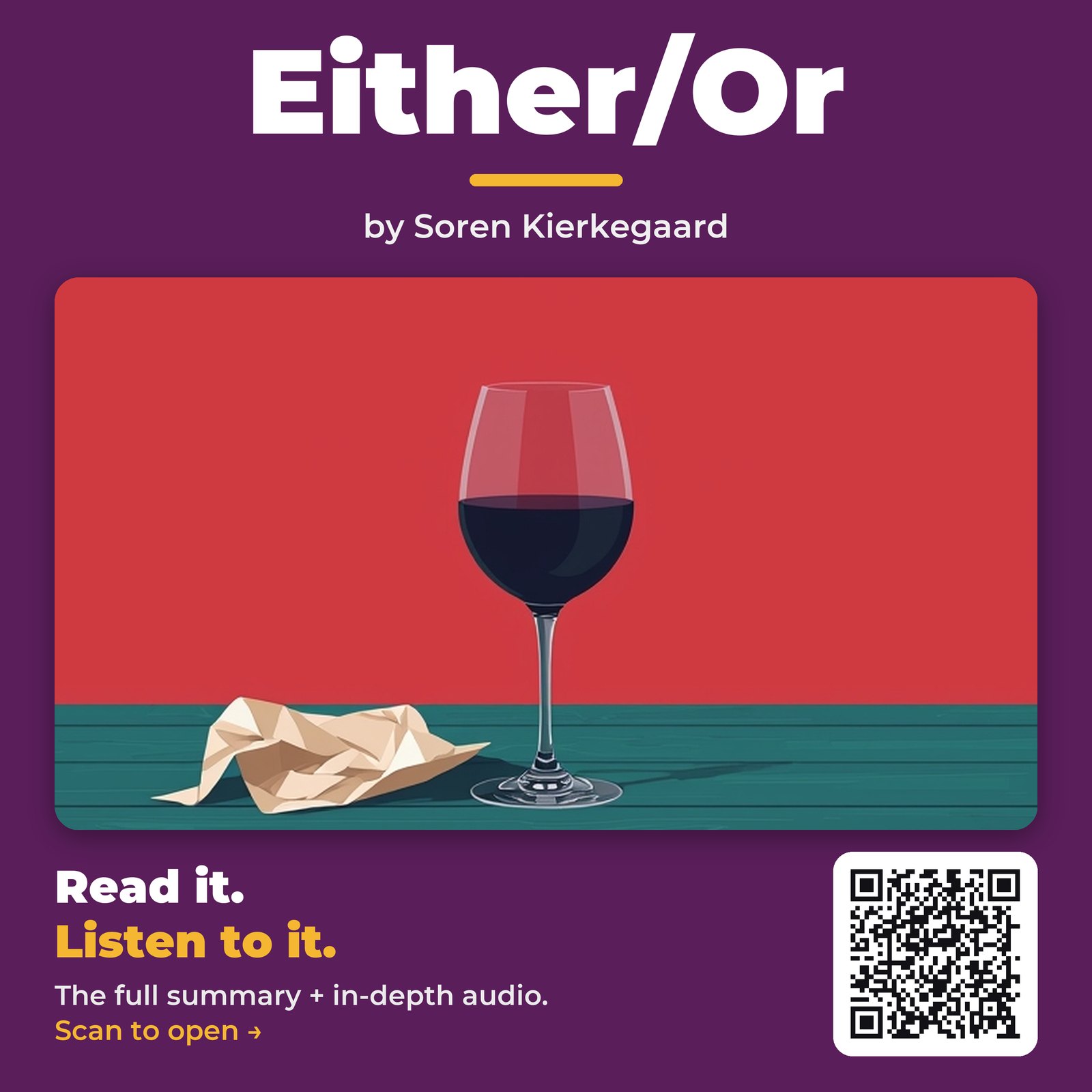 Either/Or — by Soren Kierkegaard