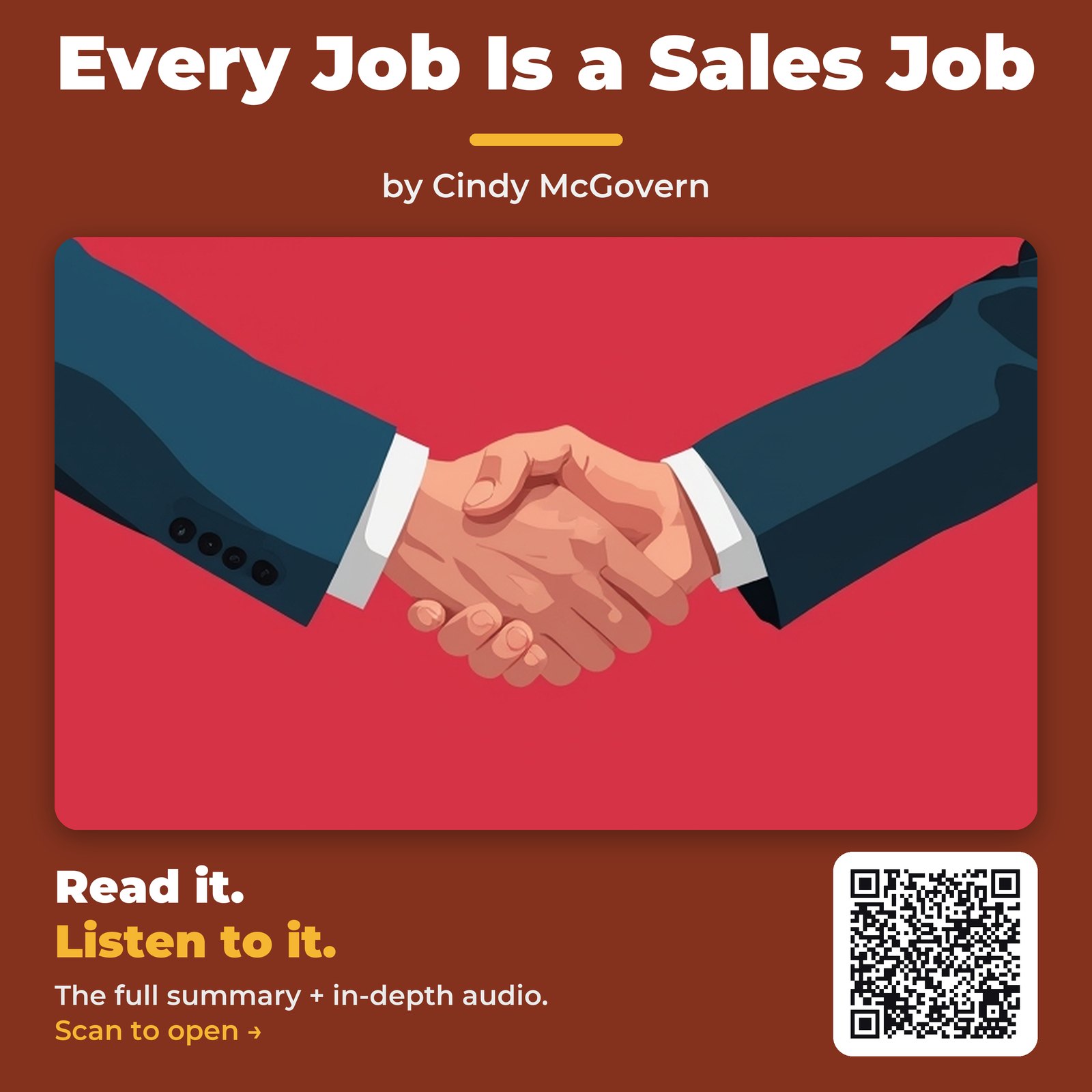 Every Job Is a Sales Job — by Cindy McGovern
