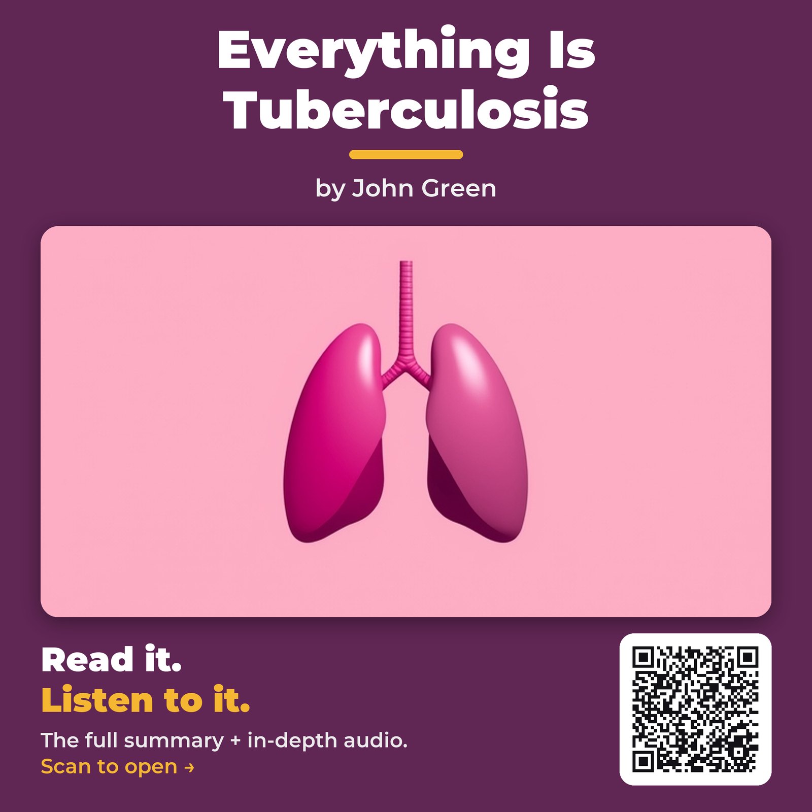 Everything Is Tuberculosis — by John Green