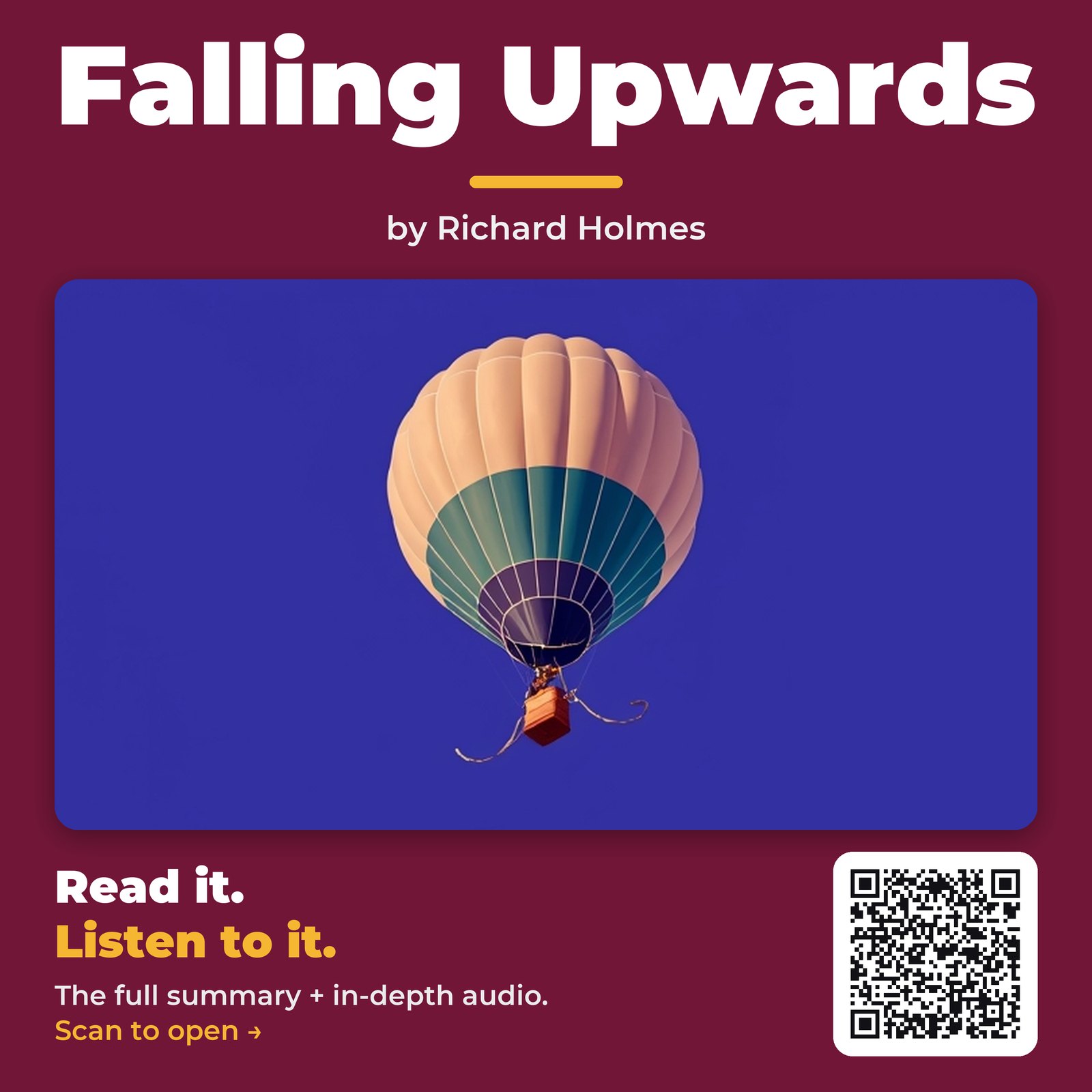 Falling Upwards — by Richard Holmes