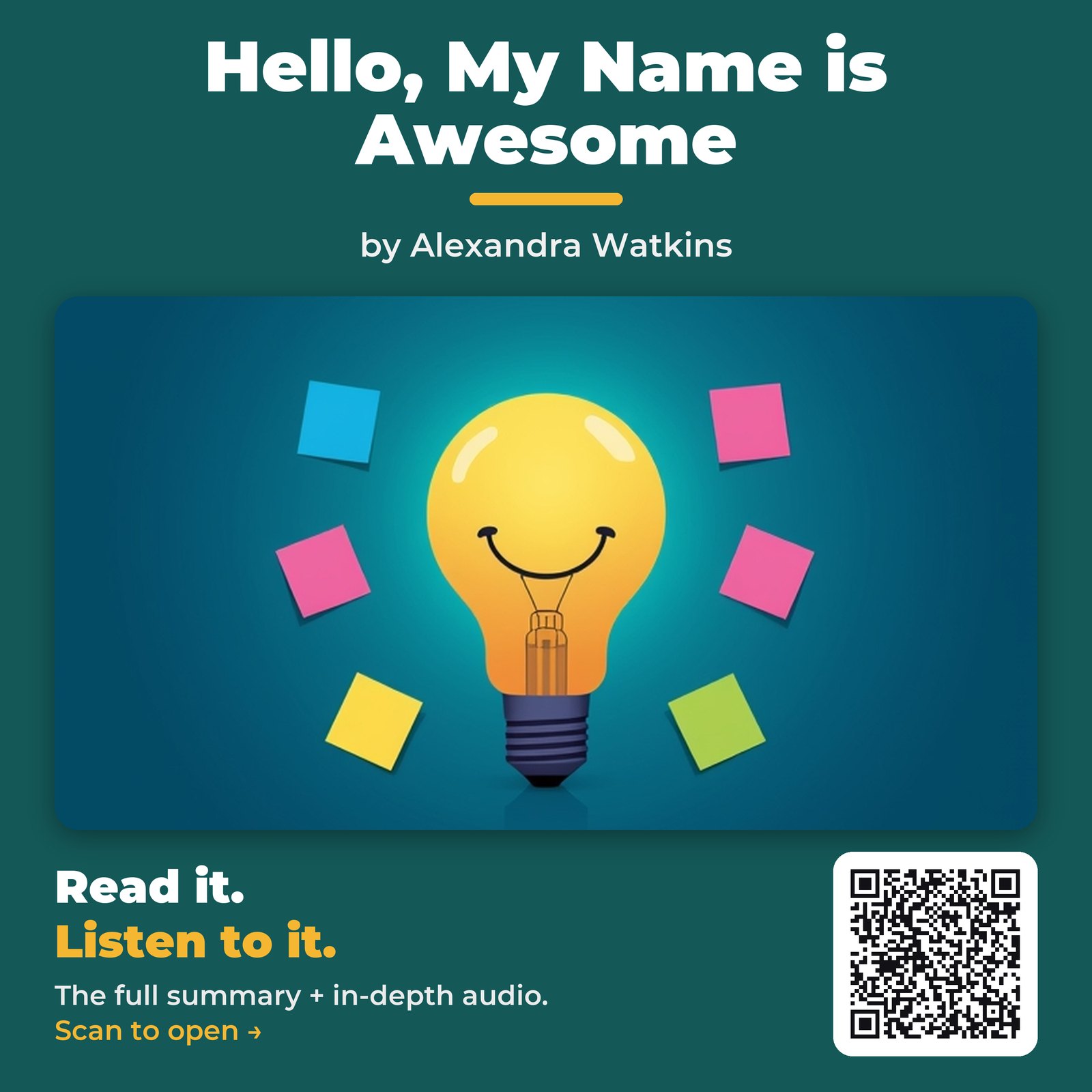 Hello, My Name is Awesome — by Alexandra Watkins