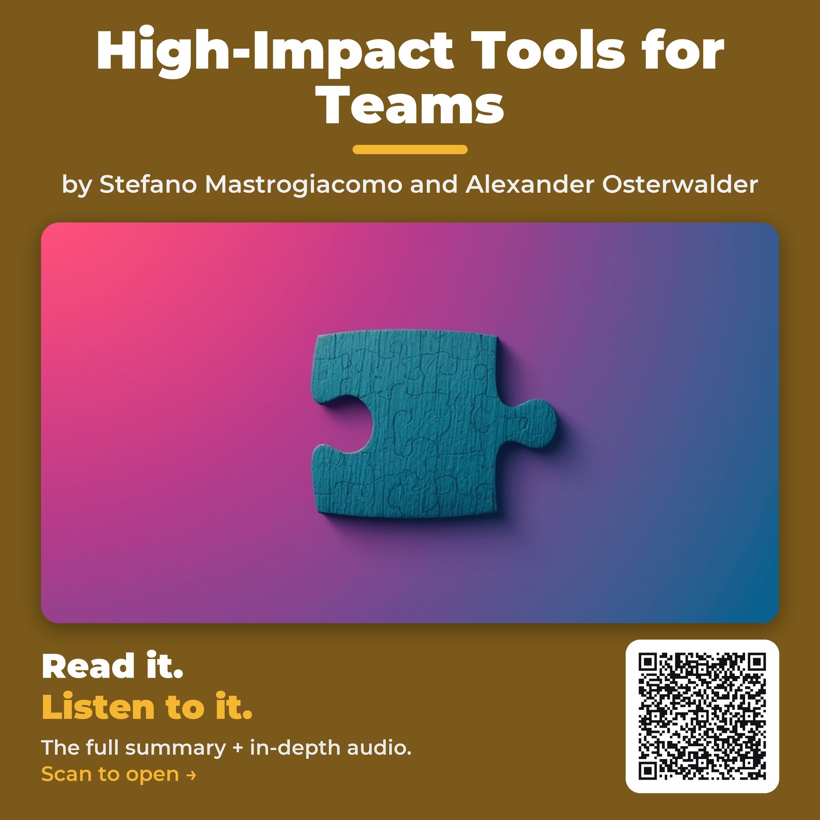 High-Impact Tools for Teams — by Stefano Mastrogiacomo and Alexander Osterwalder