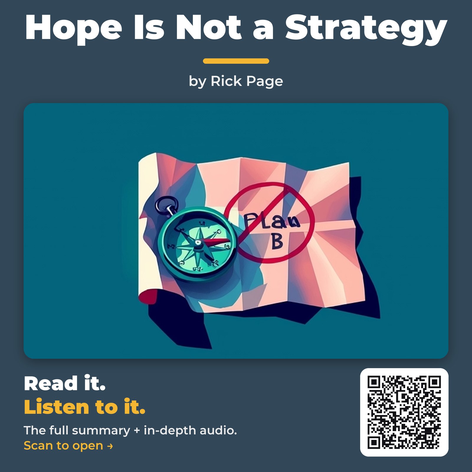 Hope Is Not a Strategy — by Rick Page