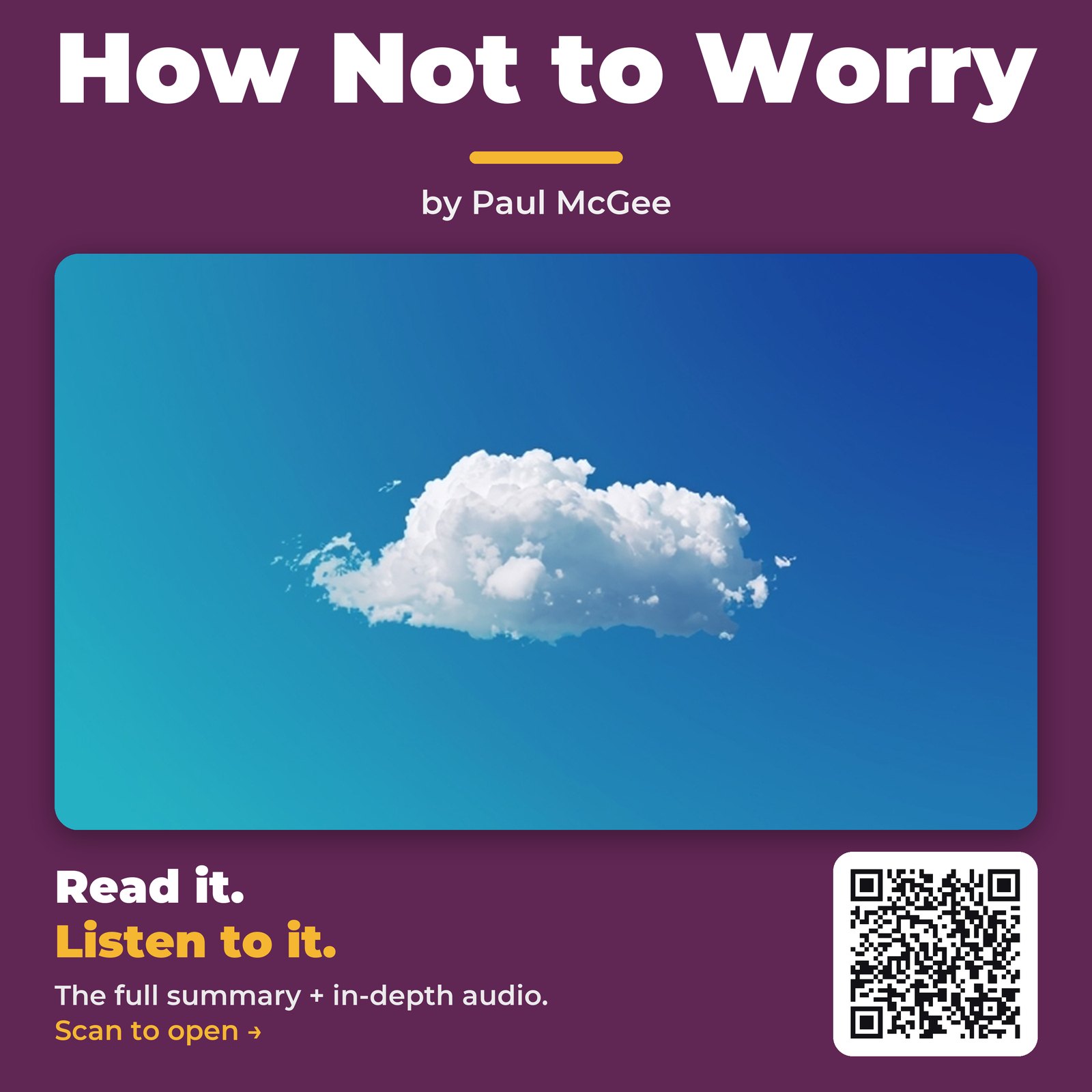 How Not to Worry — by Paul McGee