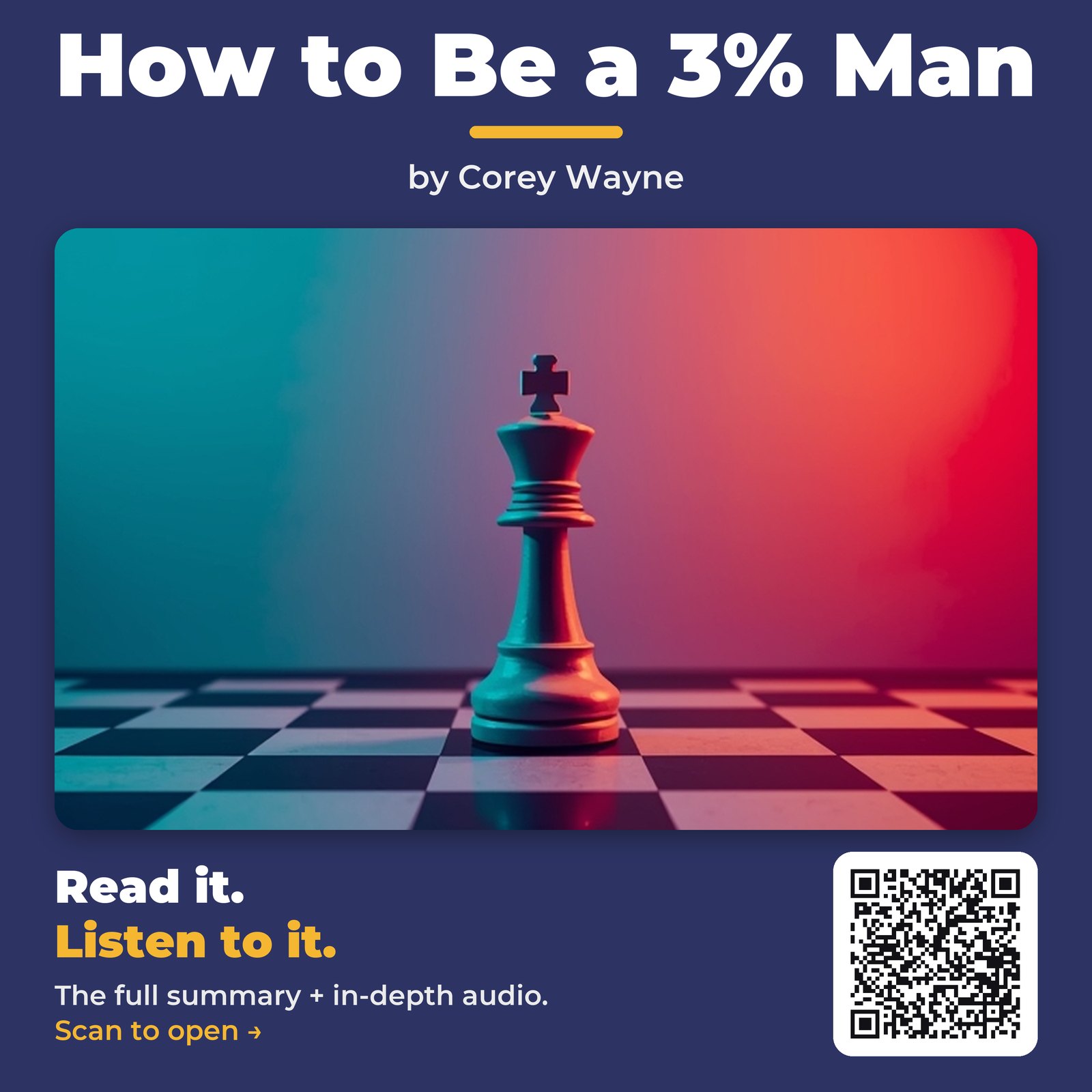 How to Be a 3% Man — by Corey Wayne