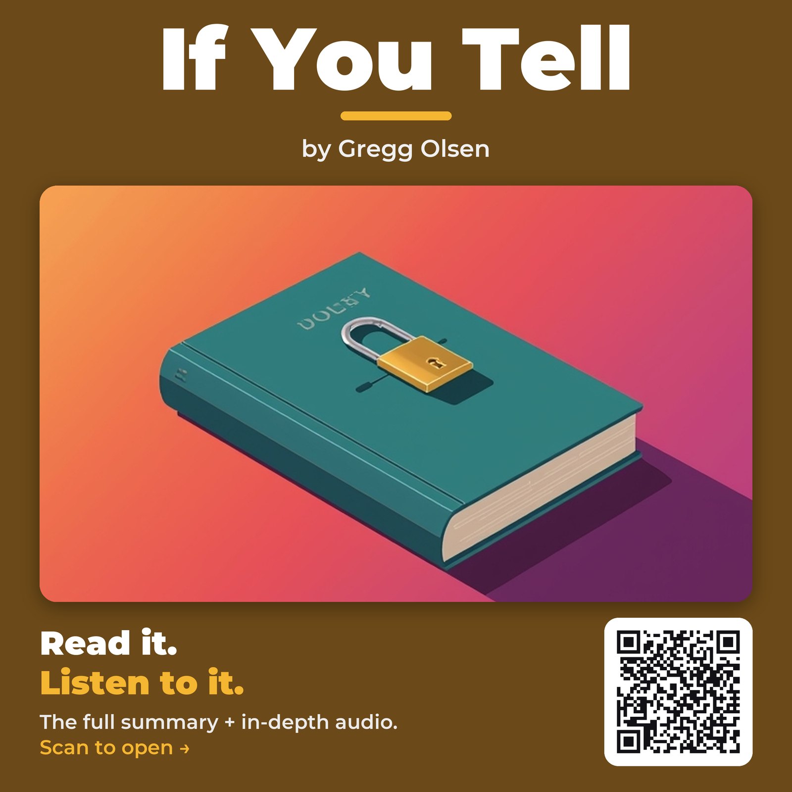 If You Tell — by Gregg Olsen
