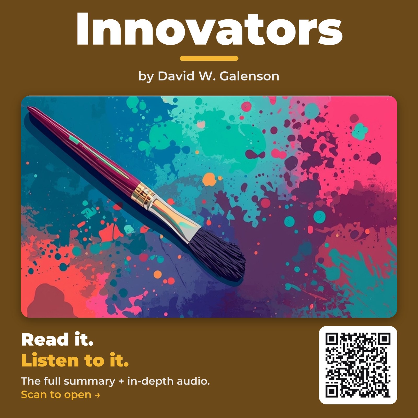 Innovators — by David W. Galenson