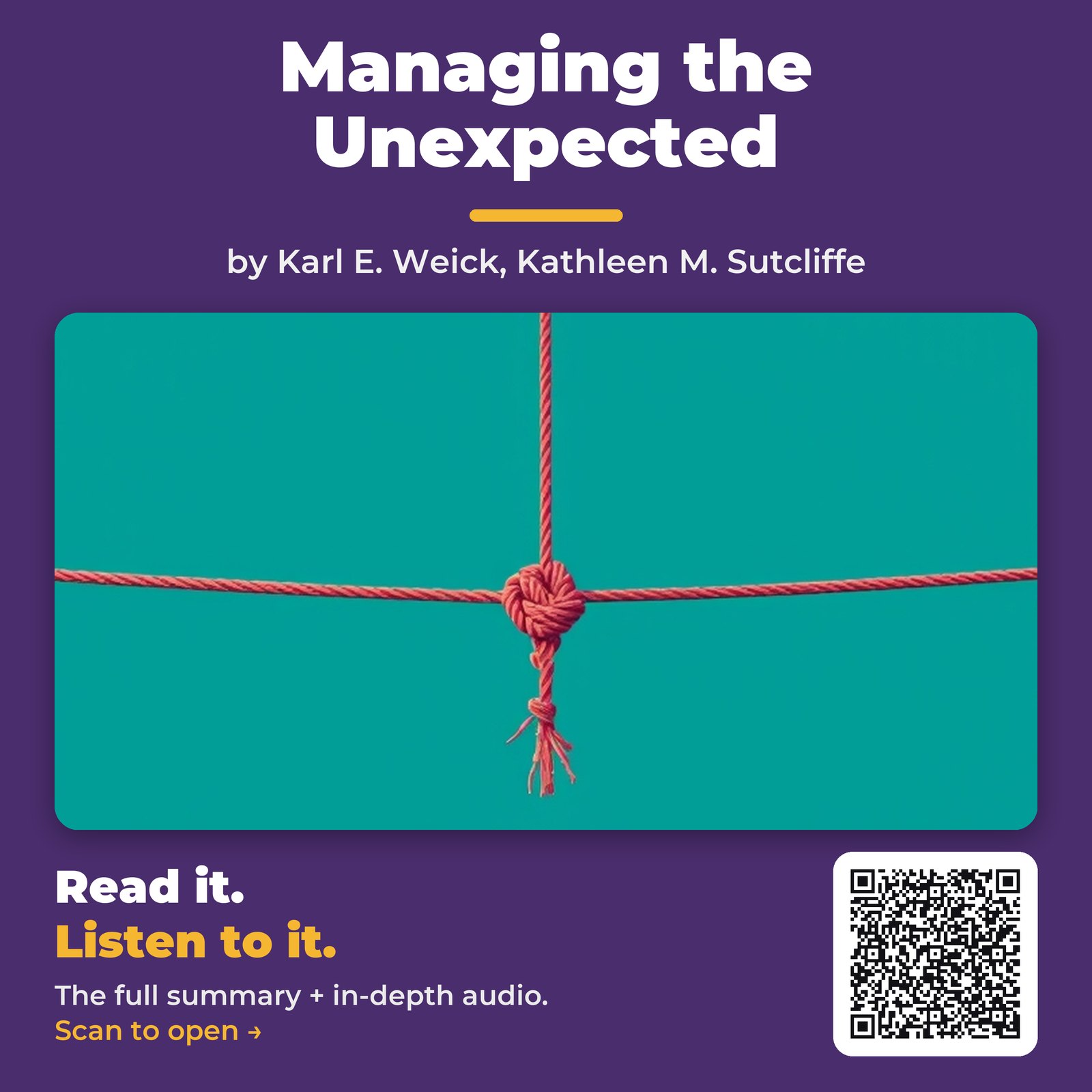 Managing the Unexpected — by Karl E. Weick, Kathleen M. Sutcliffe