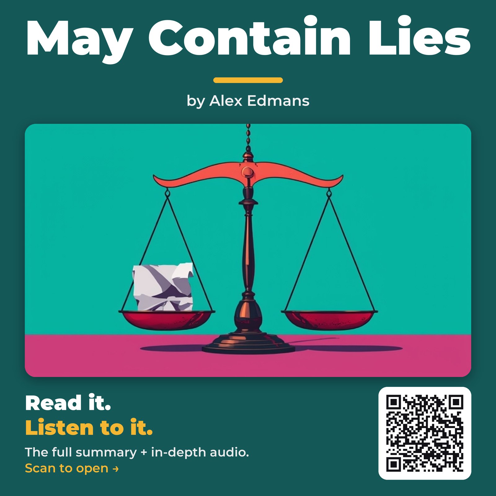 May Contain Lies — by Alex Edmans