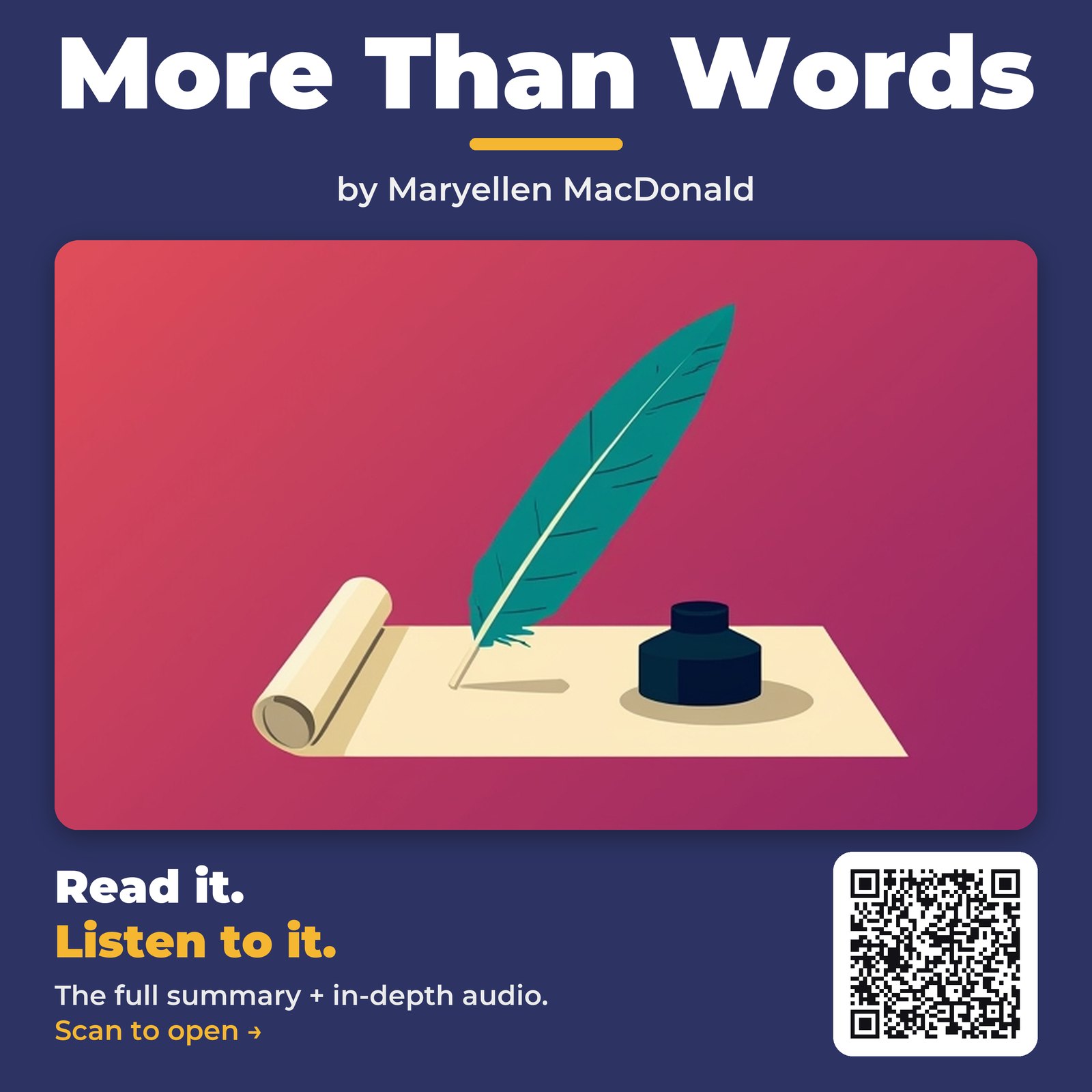 More Than Words — by Maryellen MacDonald