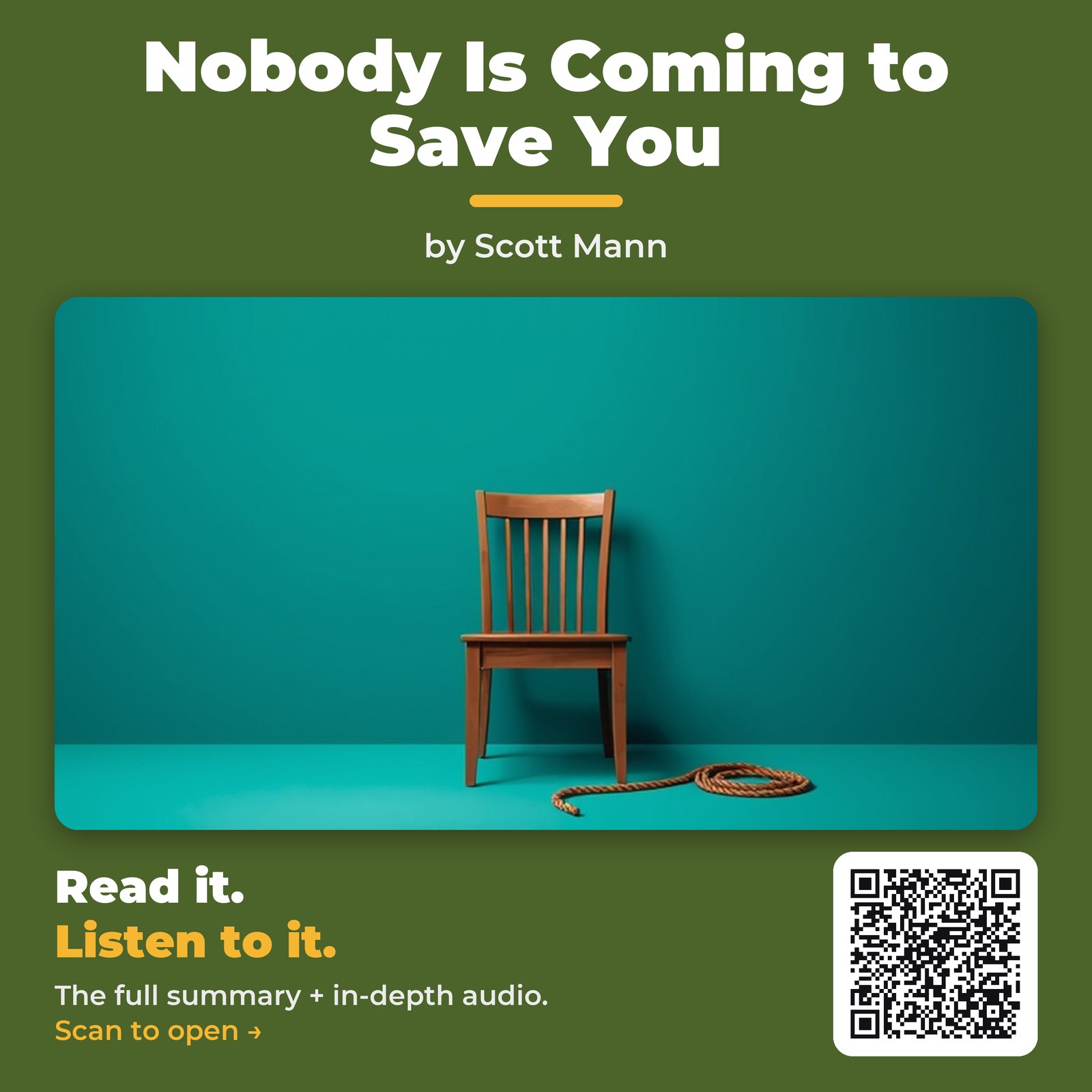 Nobody Is Coming to Save You — by Scott Mann