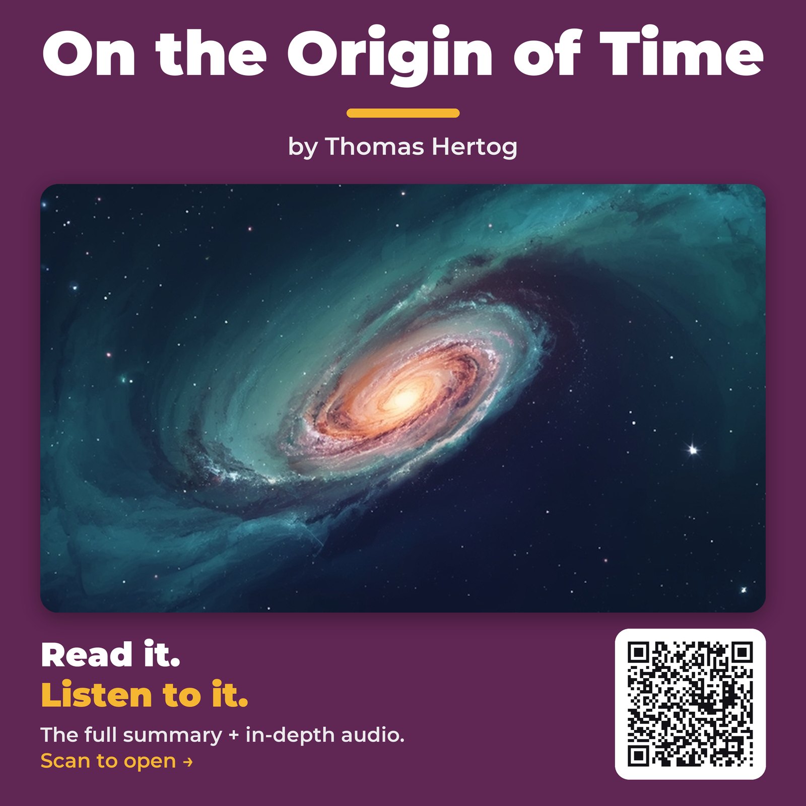 On the Origin of Time — by Thomas Hertog