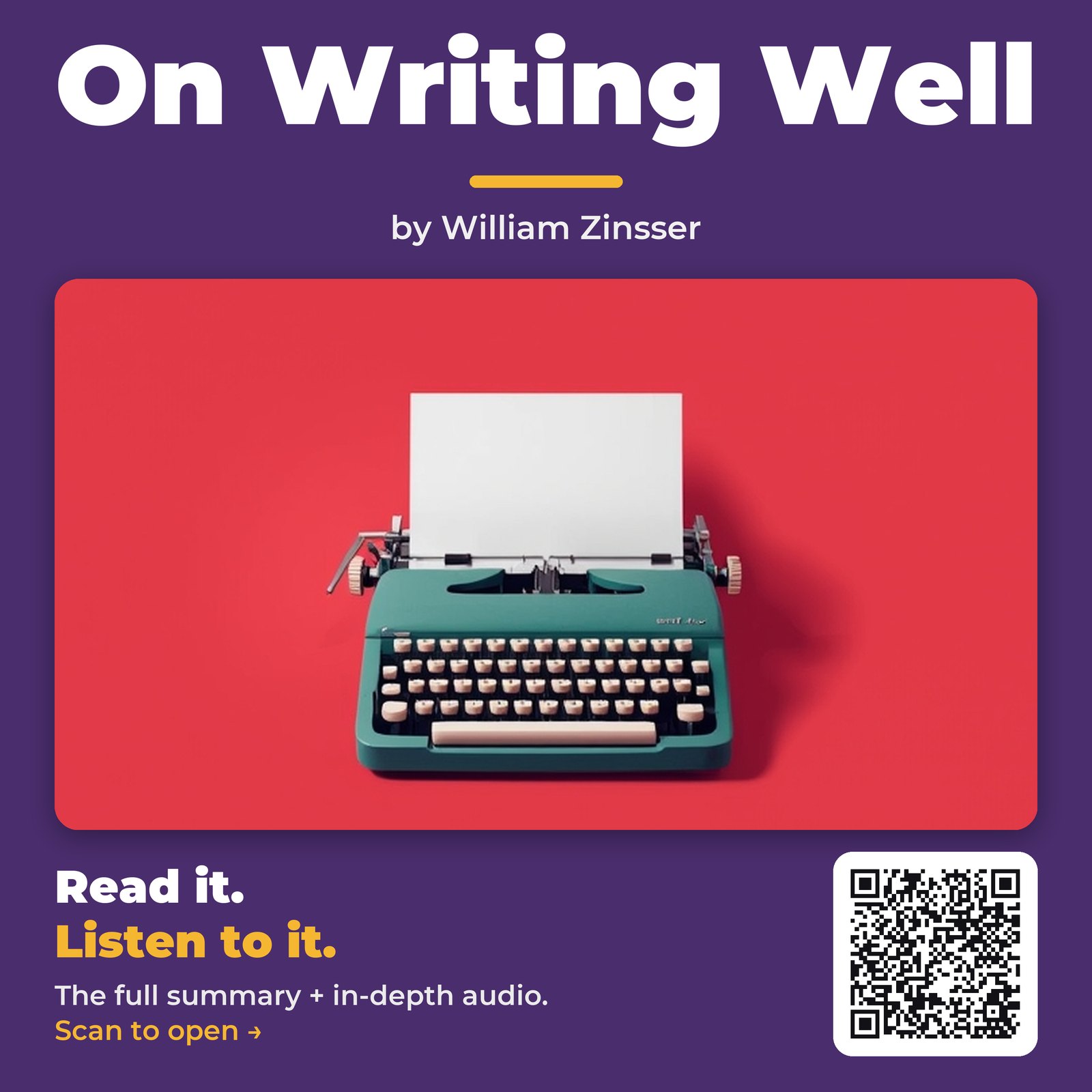 On Writing Well — by William Zinsser