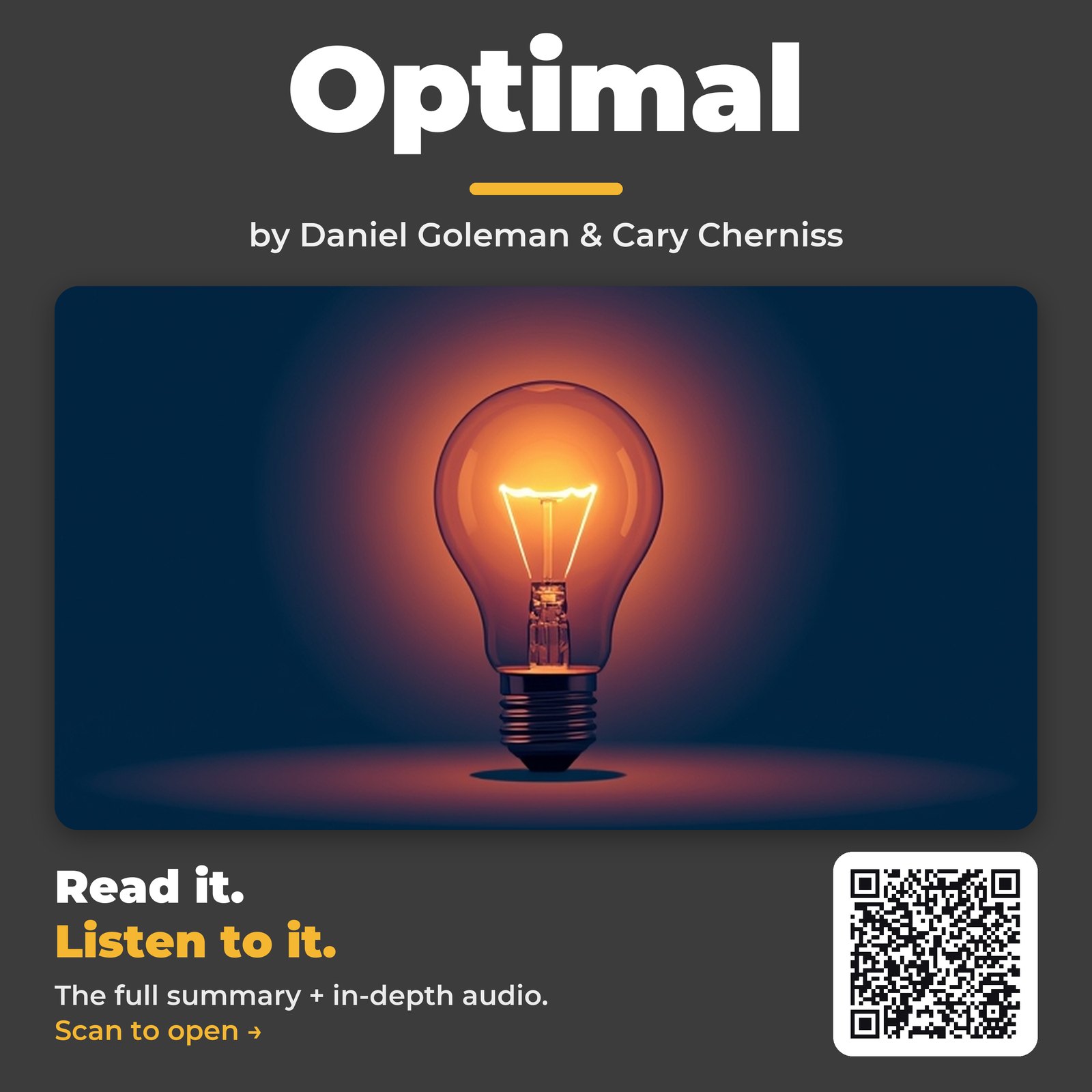 Optimal — by Daniel Goleman & Cary Cherniss