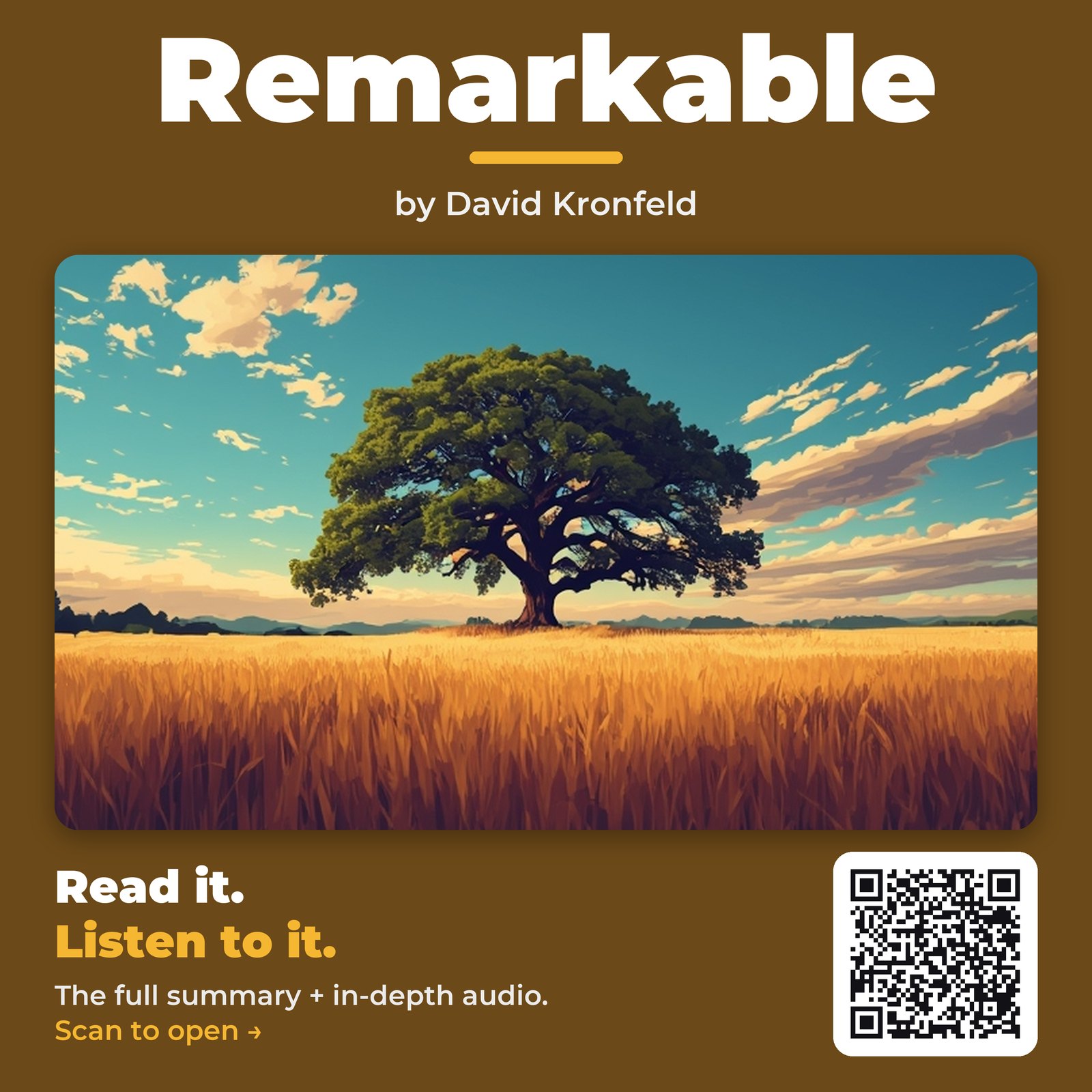 Remarkable — by David Kronfeld