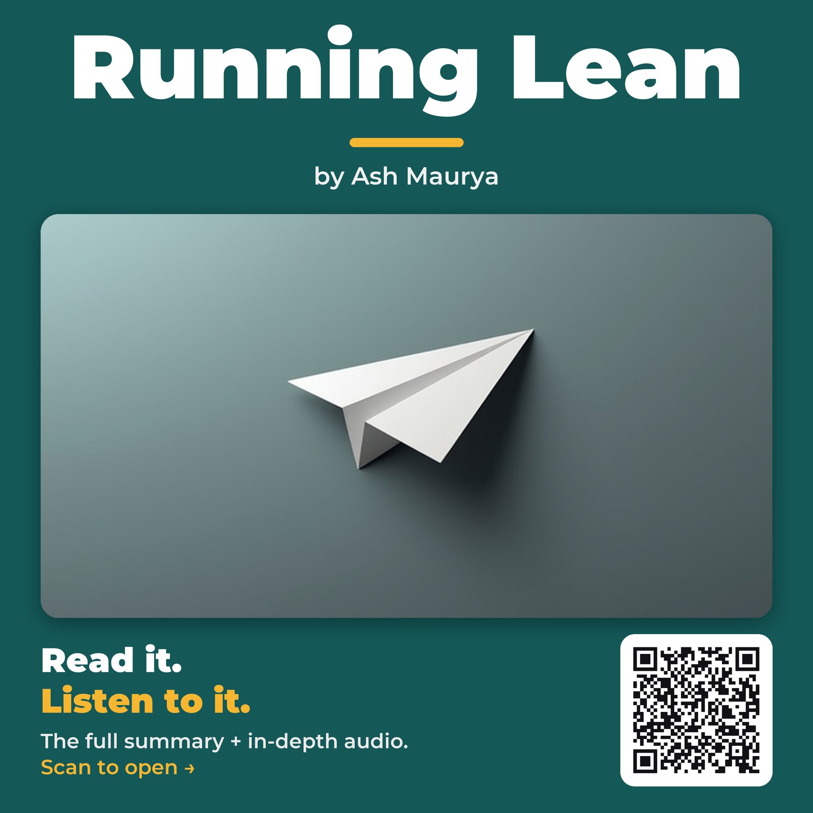 Running Lean — by Ash Maurya