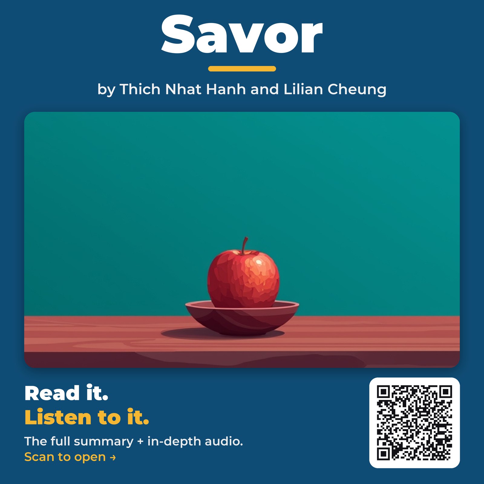 Savor — by Thich Nhat Hanh and Lilian Cheung