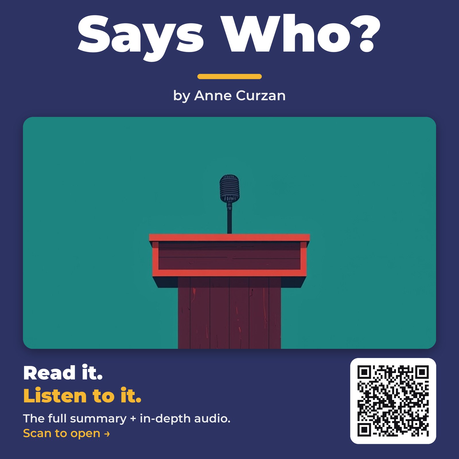 Says Who? — by Anne Curzan