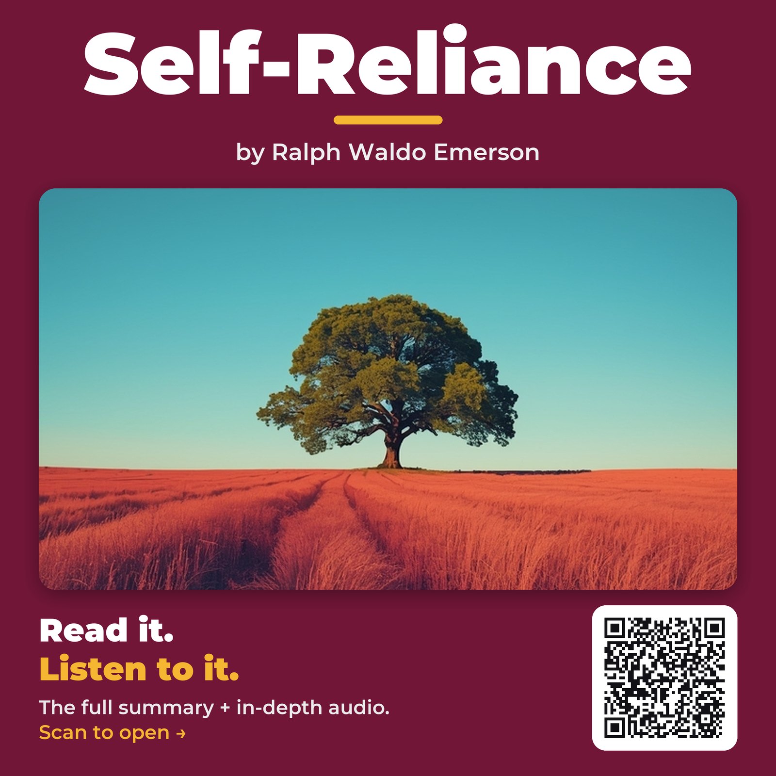 Self-Reliance — by Ralph Waldo Emerson