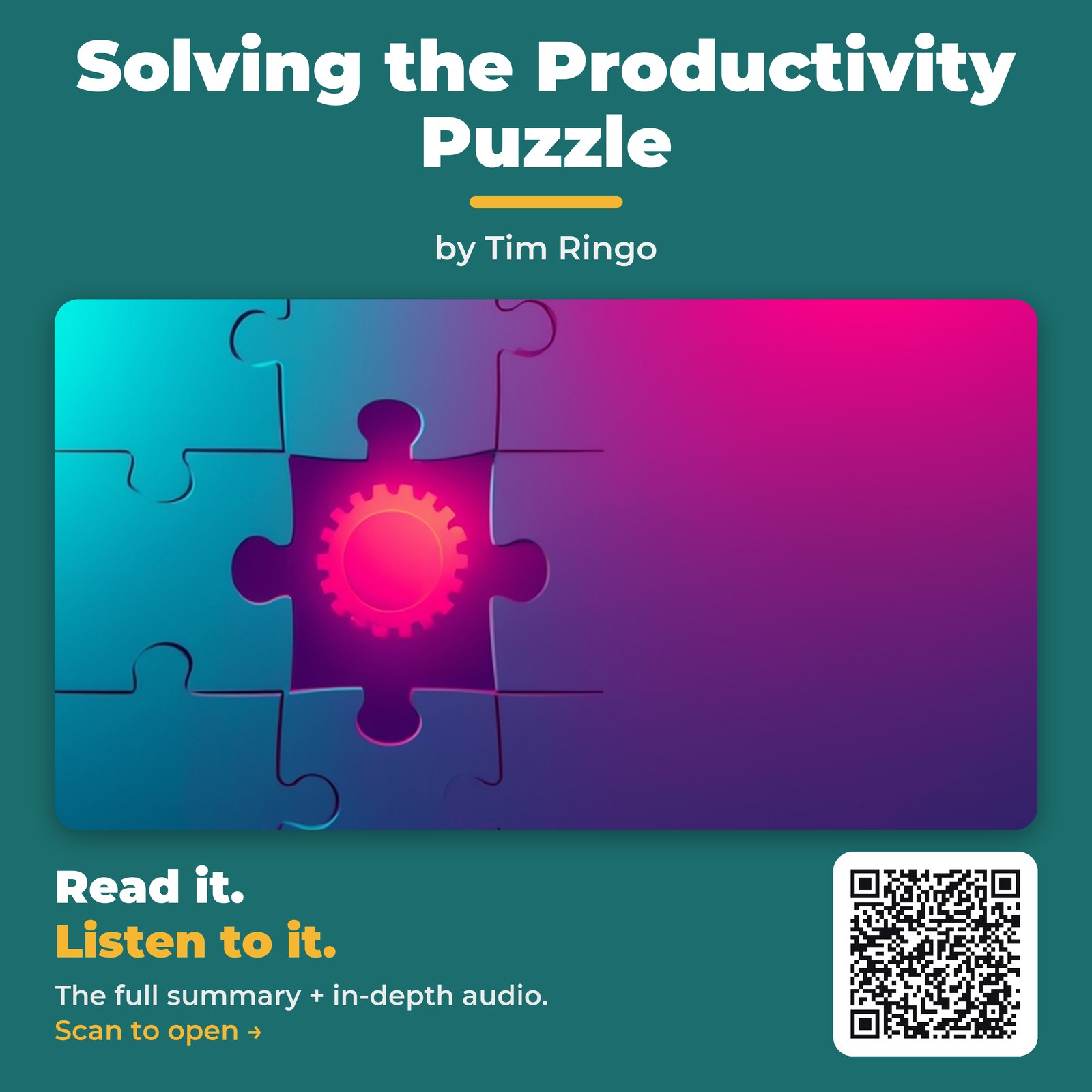 Solving the Productivity Puzzle — by Tim Ringo