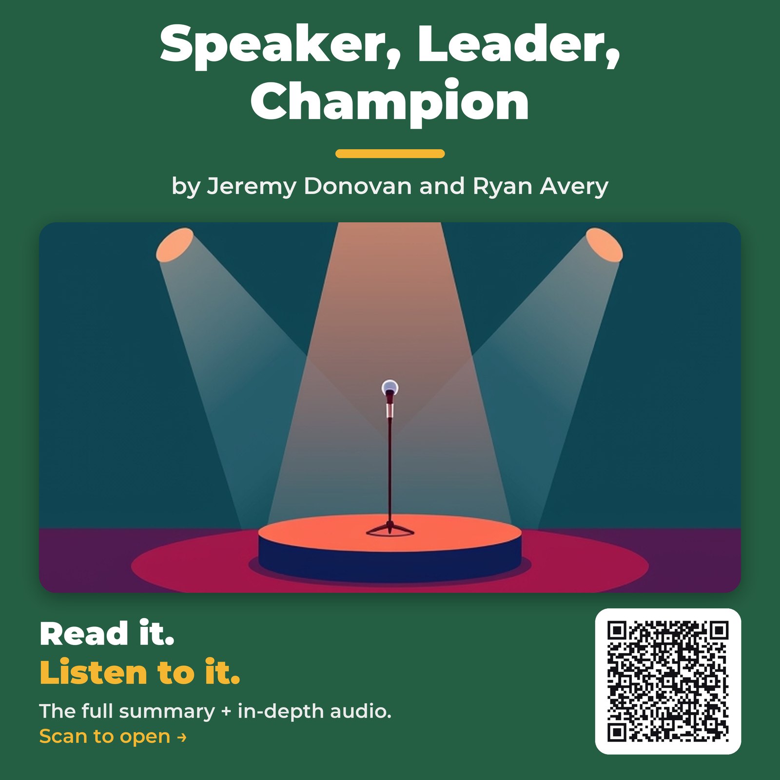 Speaker, Leader, Champion — by Jeremy Donovan and Ryan Avery