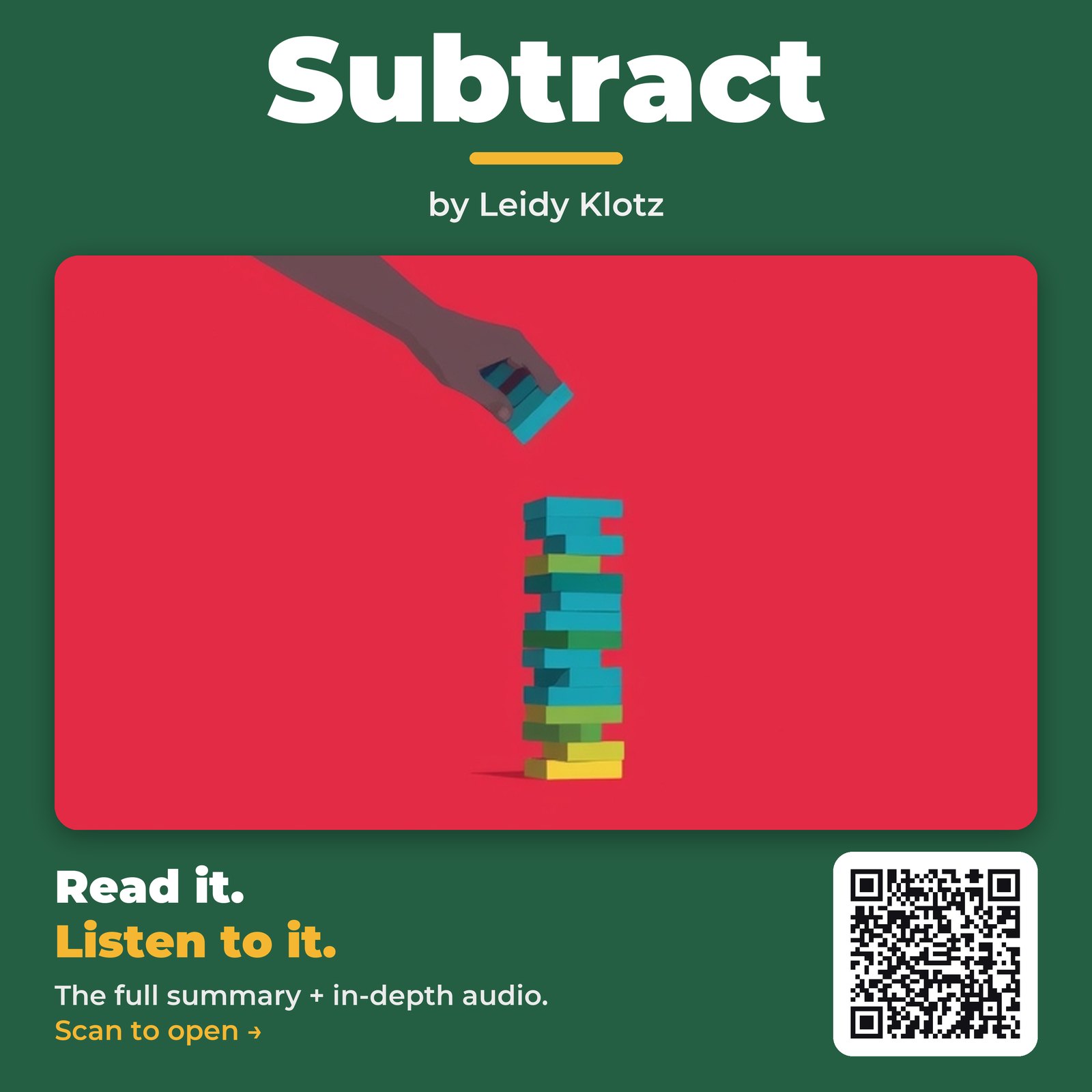 Subtract — by Leidy Klotz