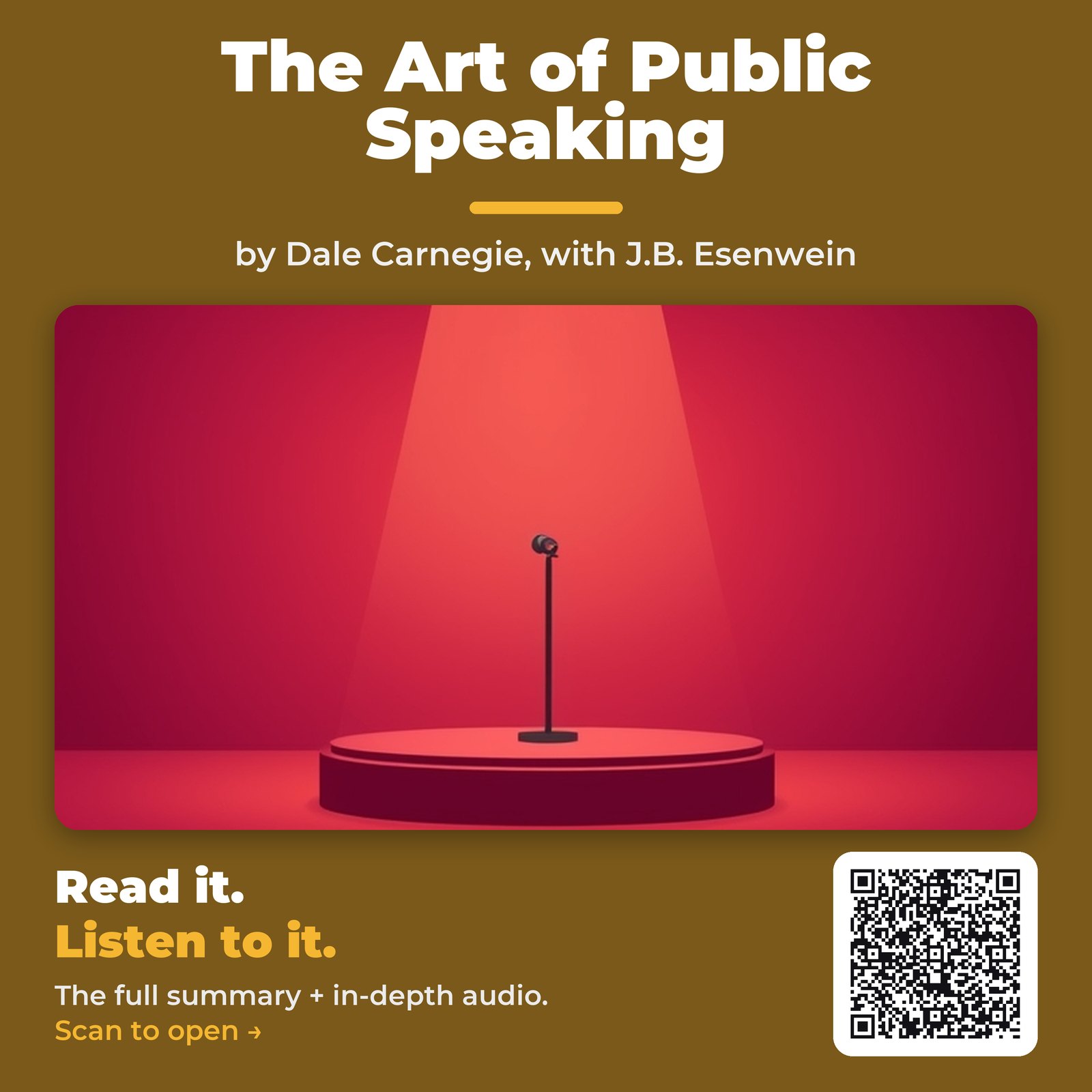 The Art of Public Speaking — by Dale Carnegie, with J.B. Esenwein