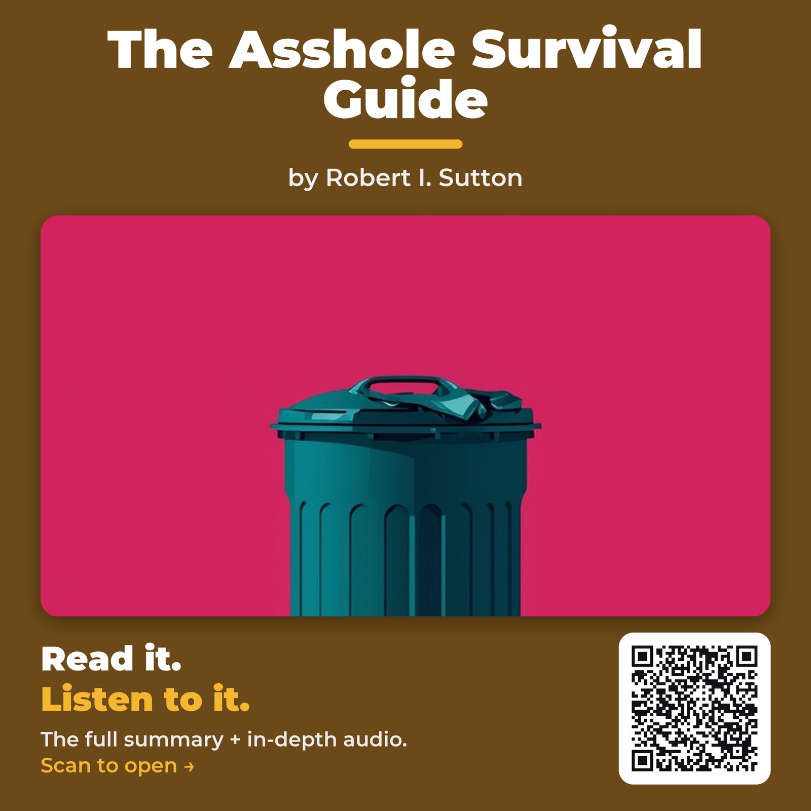 The Asshole Survival Guide — by Robert I. Sutton