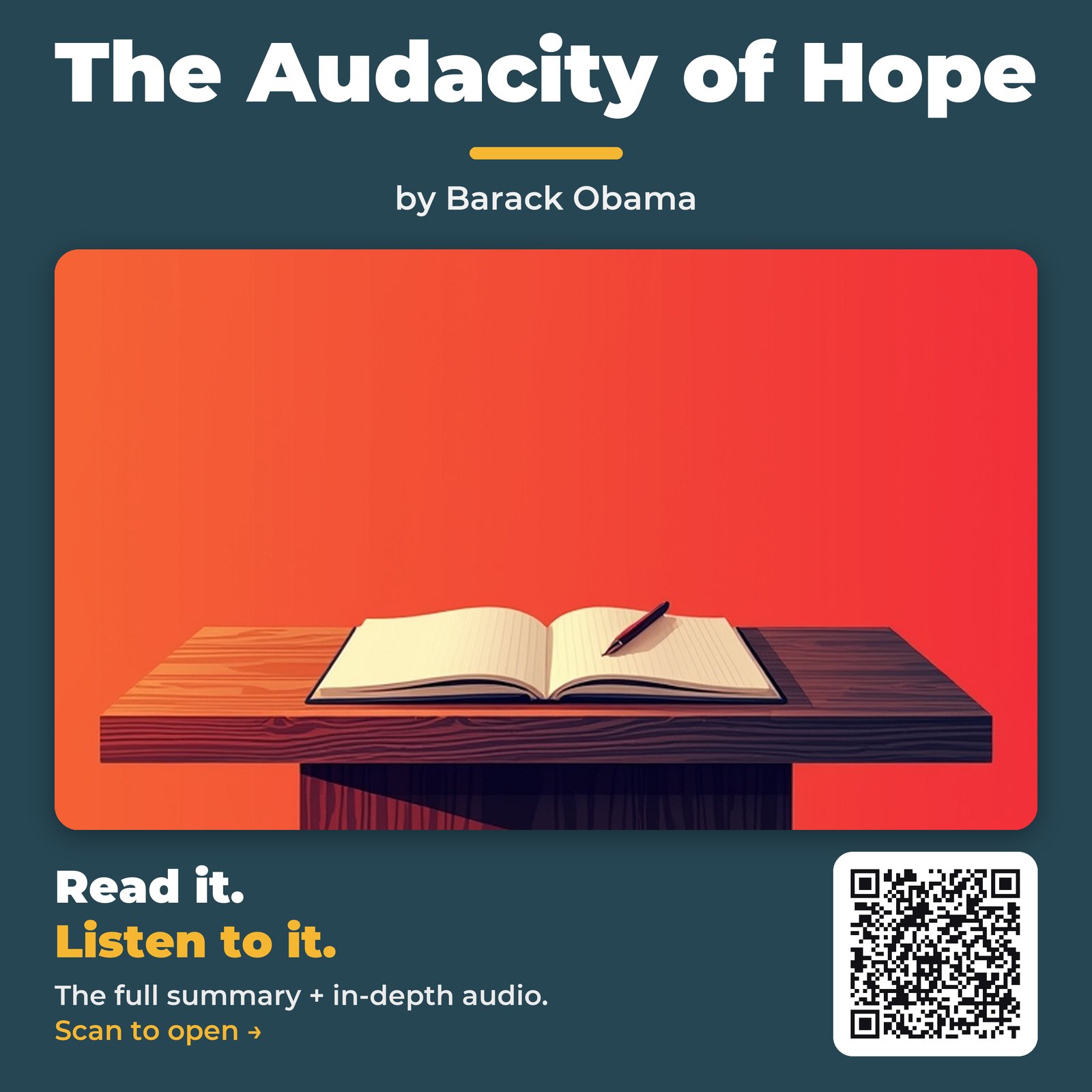 The Audacity of Hope — by Barack Obama
