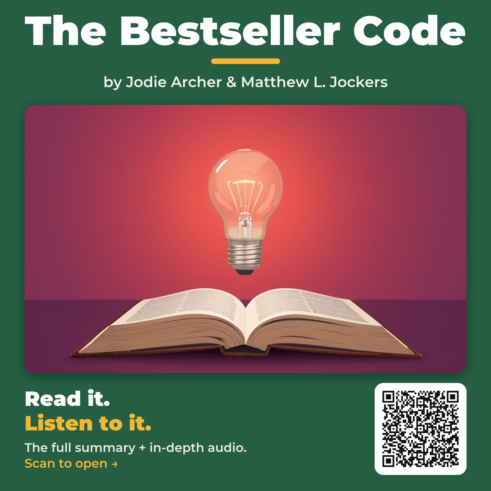 The Bestseller Code — by Jodie Archer & Matthew L. Jockers