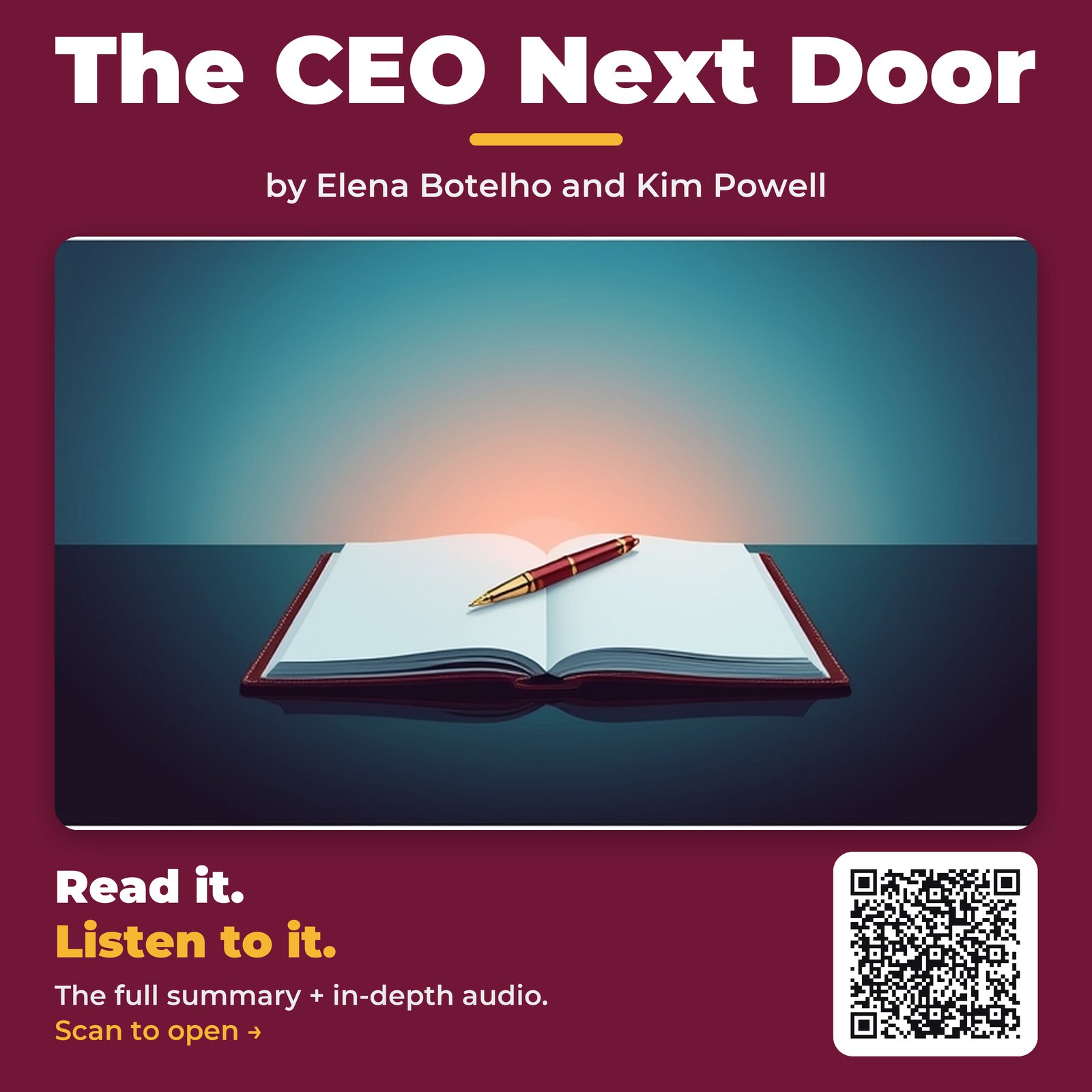 The CEO Next Door — by Elena Botelho and Kim Powell