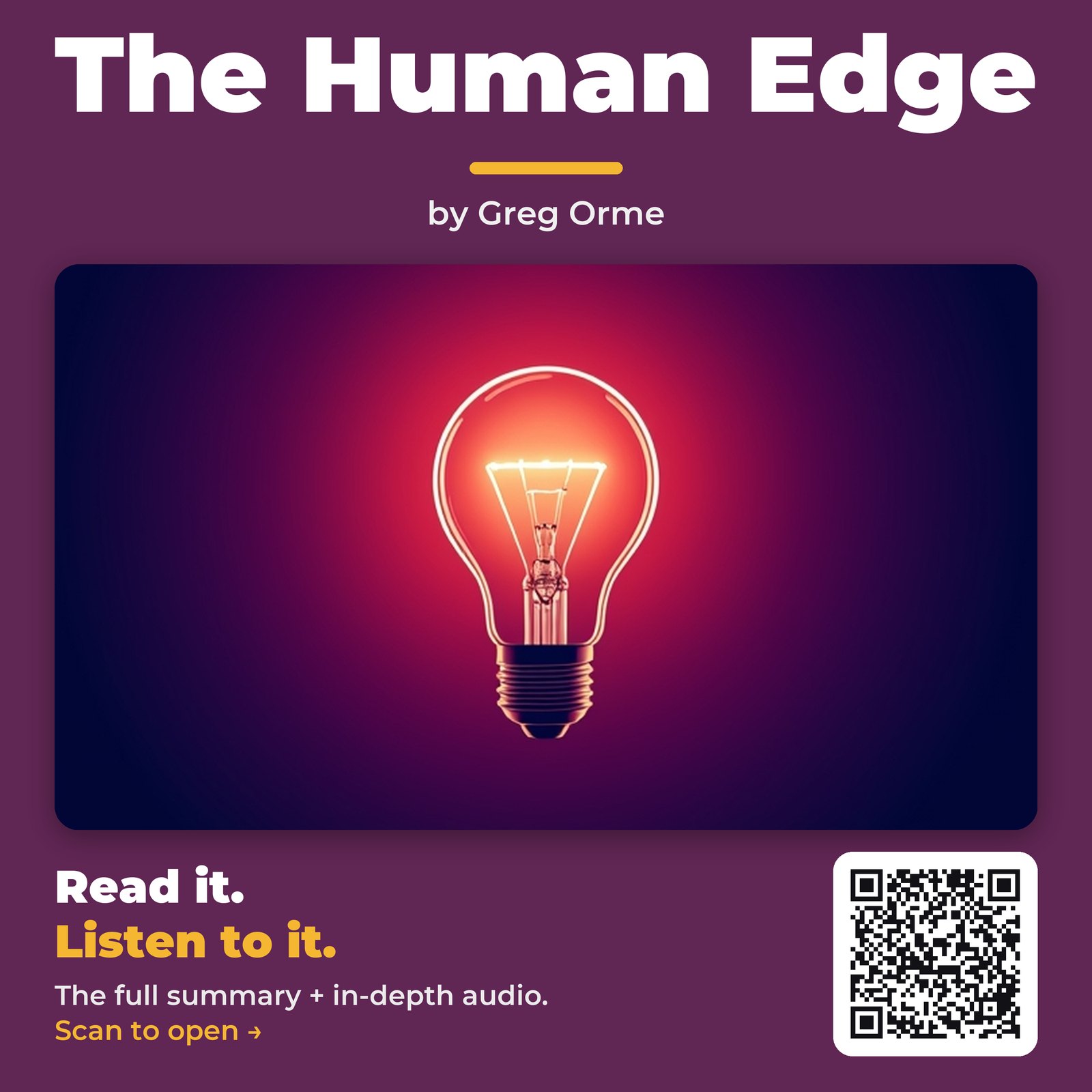 The Human Edge — by Greg Orme