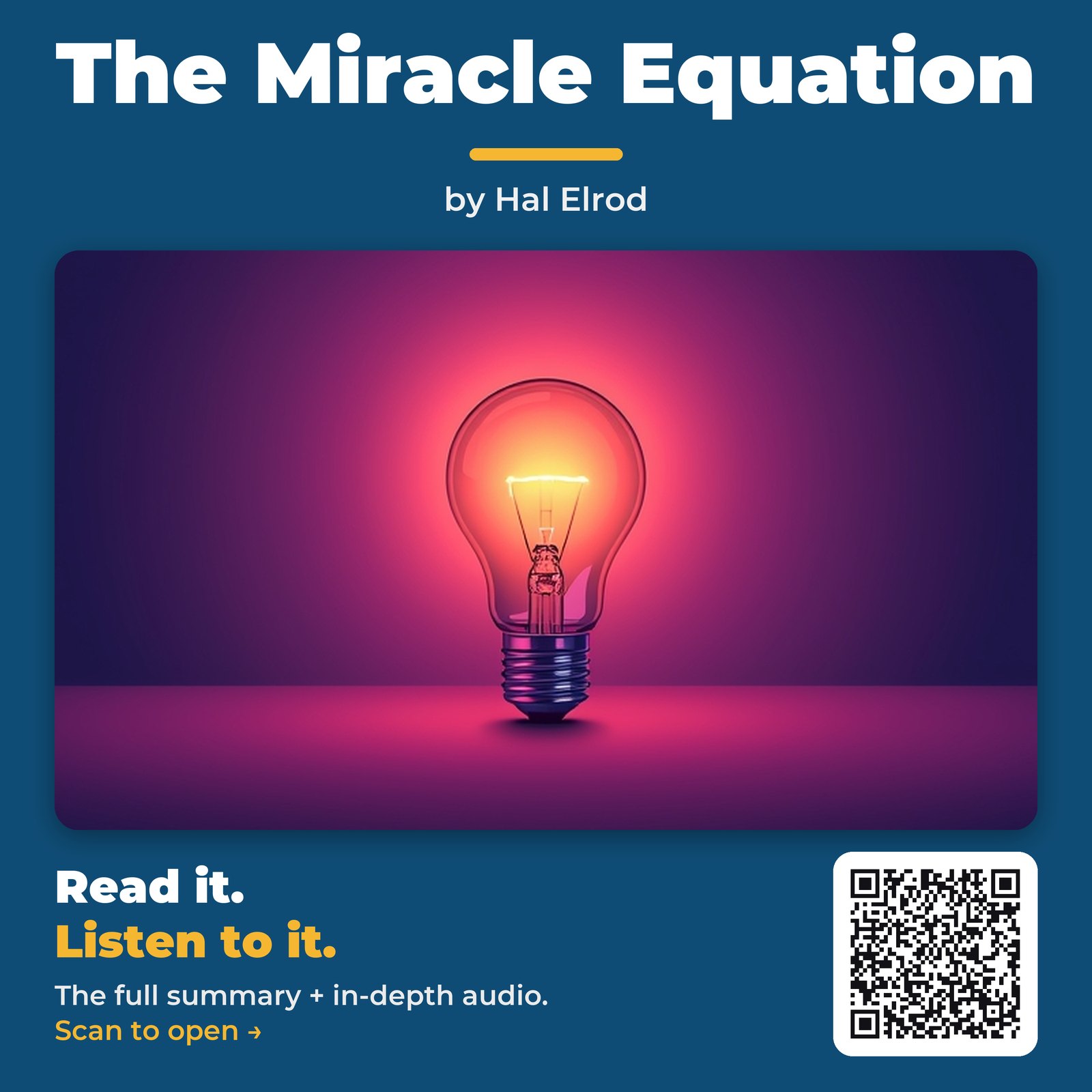 The Miracle Equation — by Hal Elrod