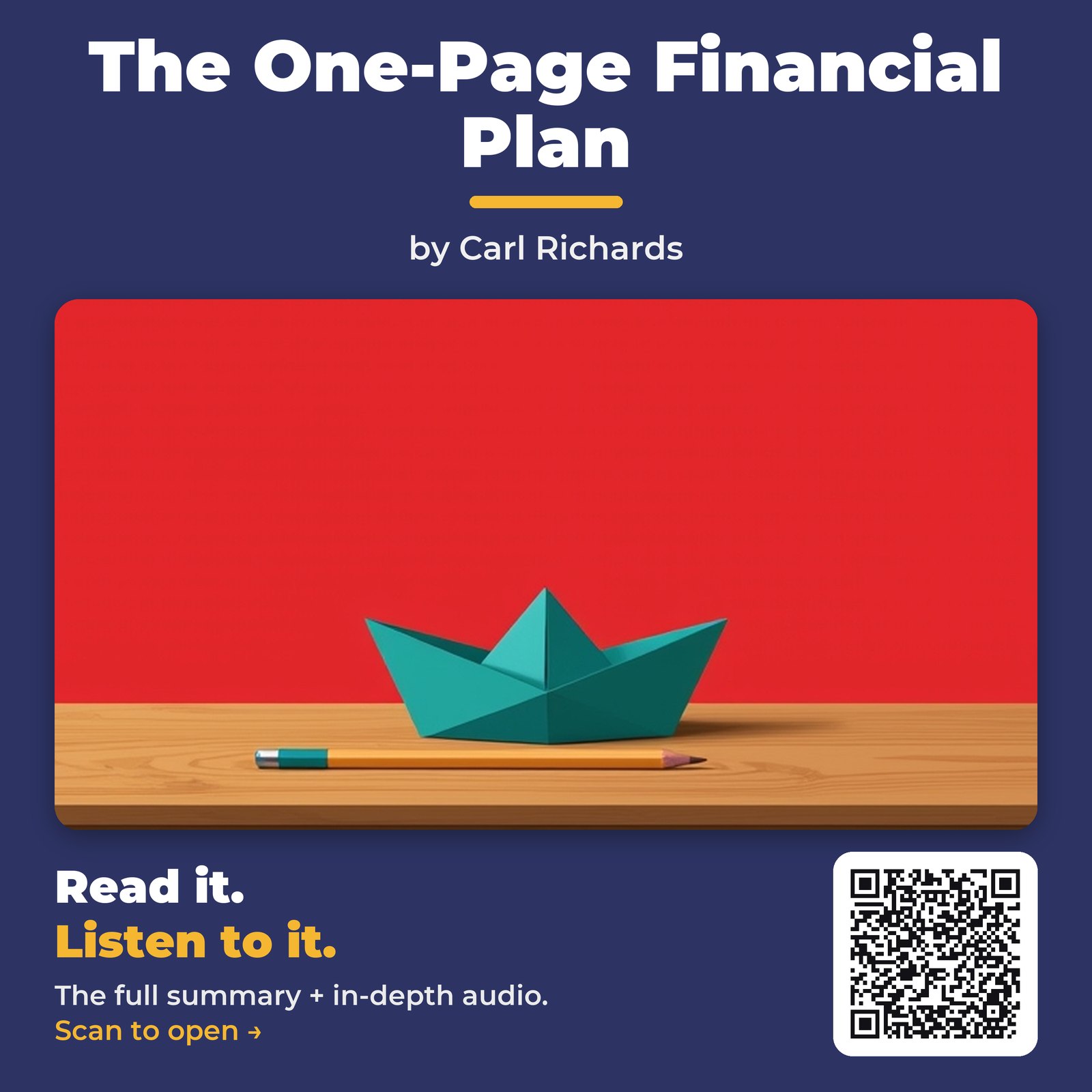 The One-Page Financial Plan — by Carl Richards
