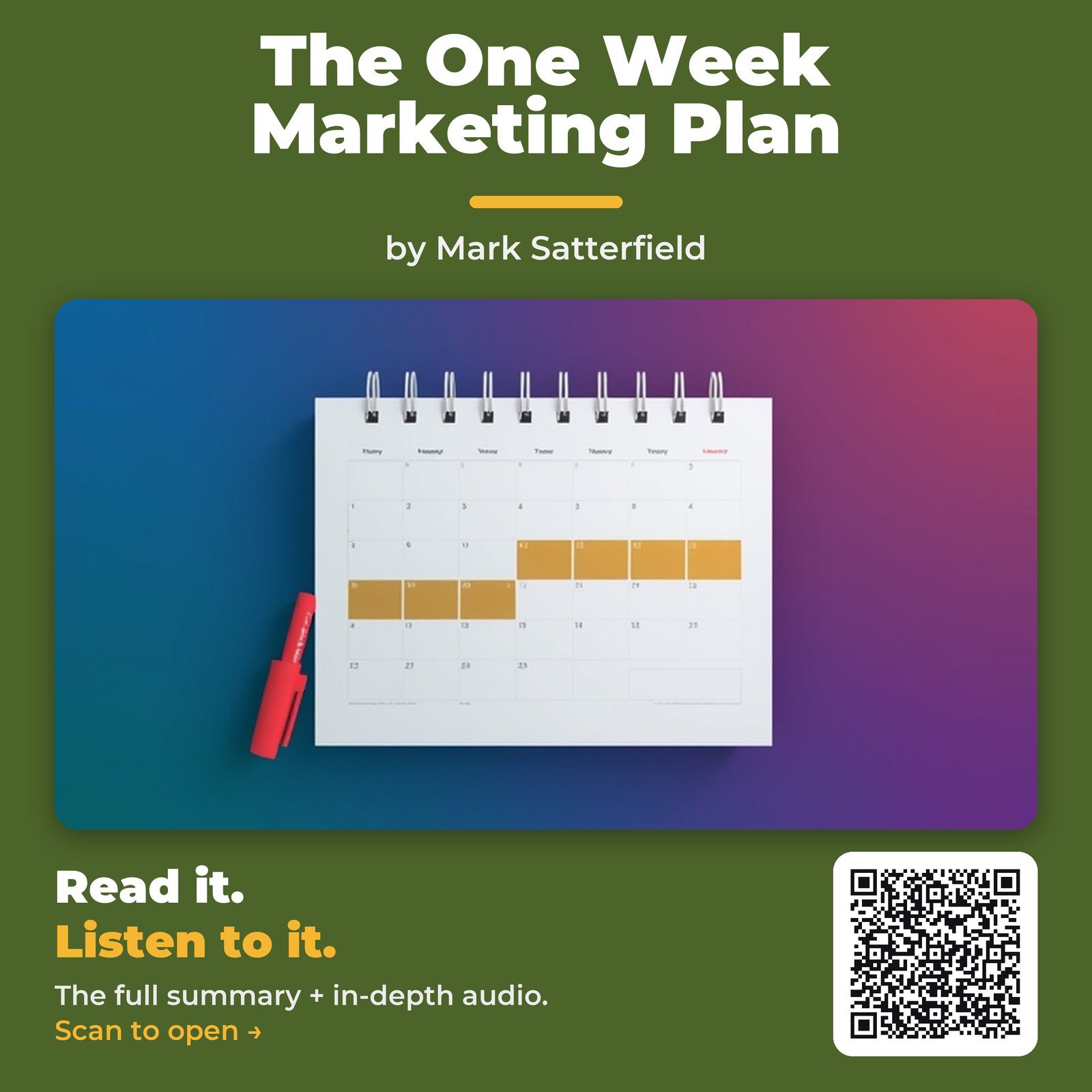 The One Week Marketing Plan — by Mark Satterfield