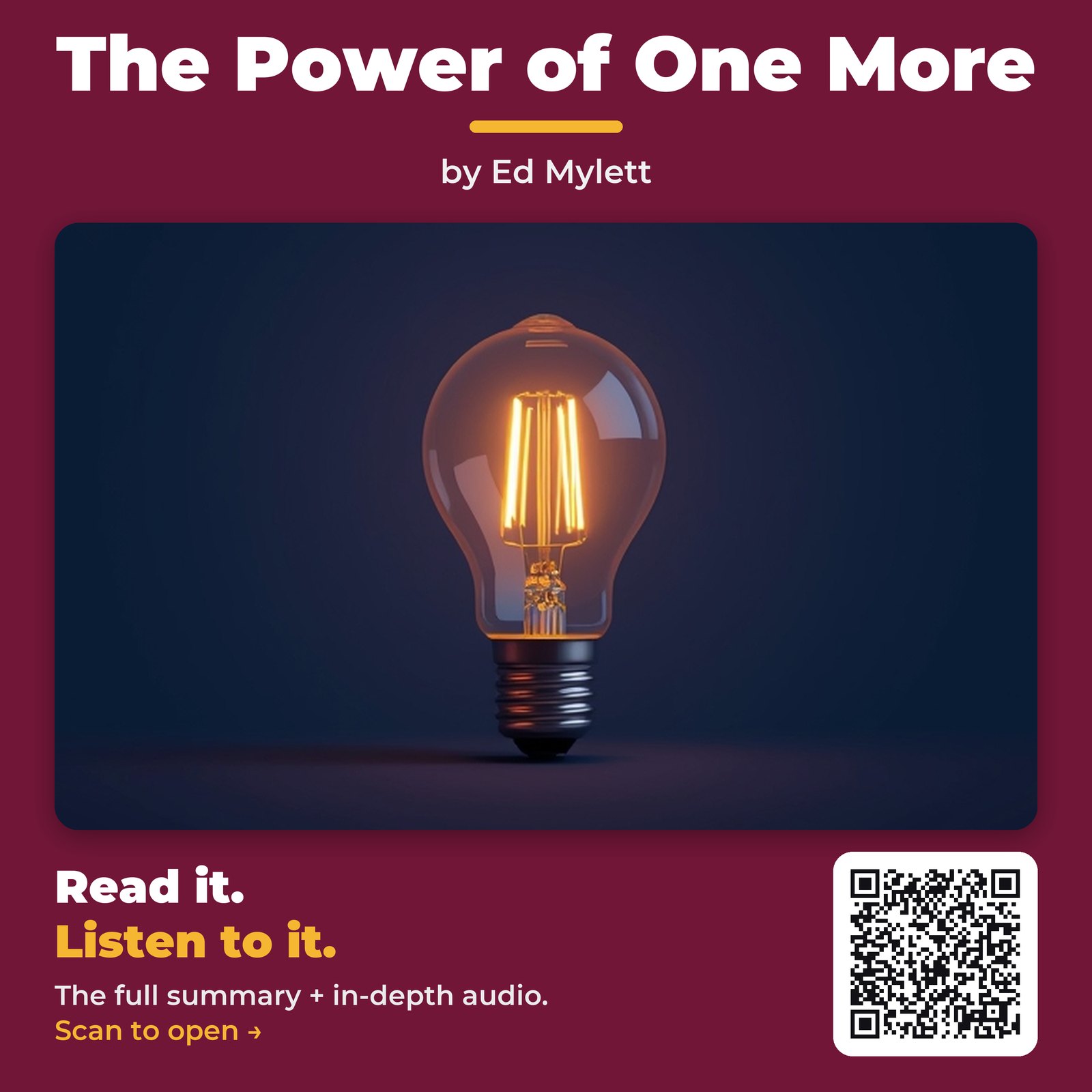The Power of One More — by Ed Mylett