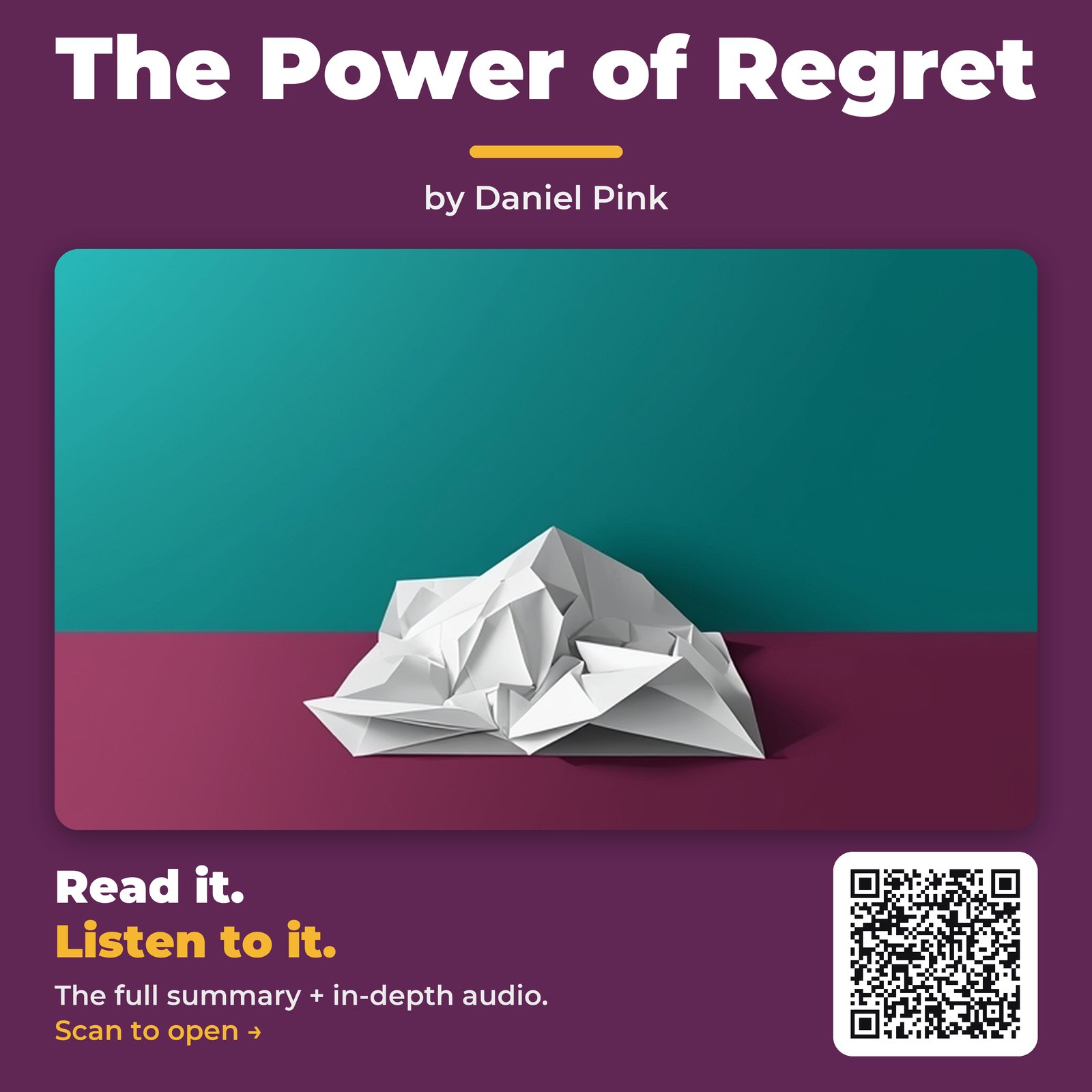 The Power of Regret — by Daniel Pink