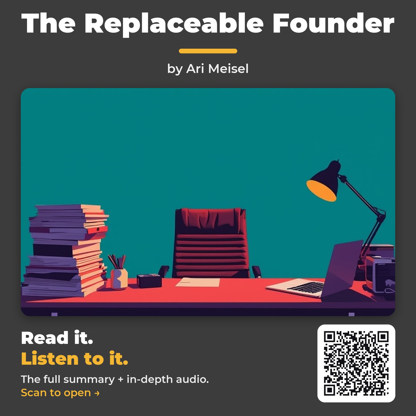 The Replaceable Founder — by Ari Meisel