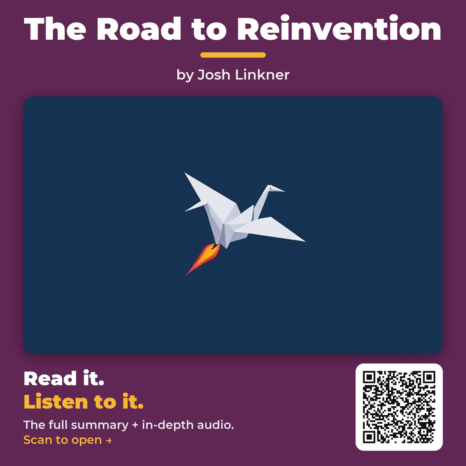The Road to Reinvention — by Josh Linkner