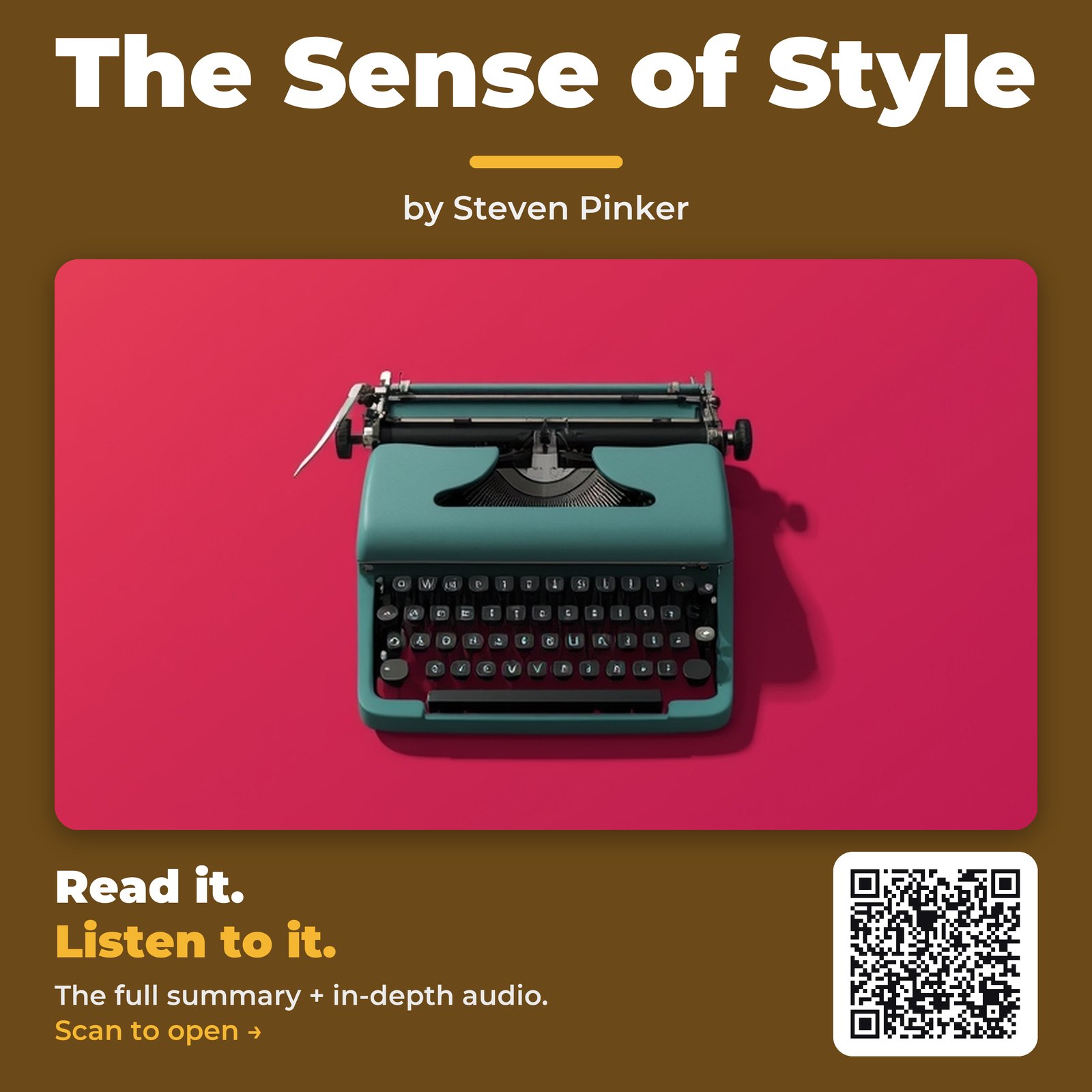 The Sense of Style — by Steven Pinker
