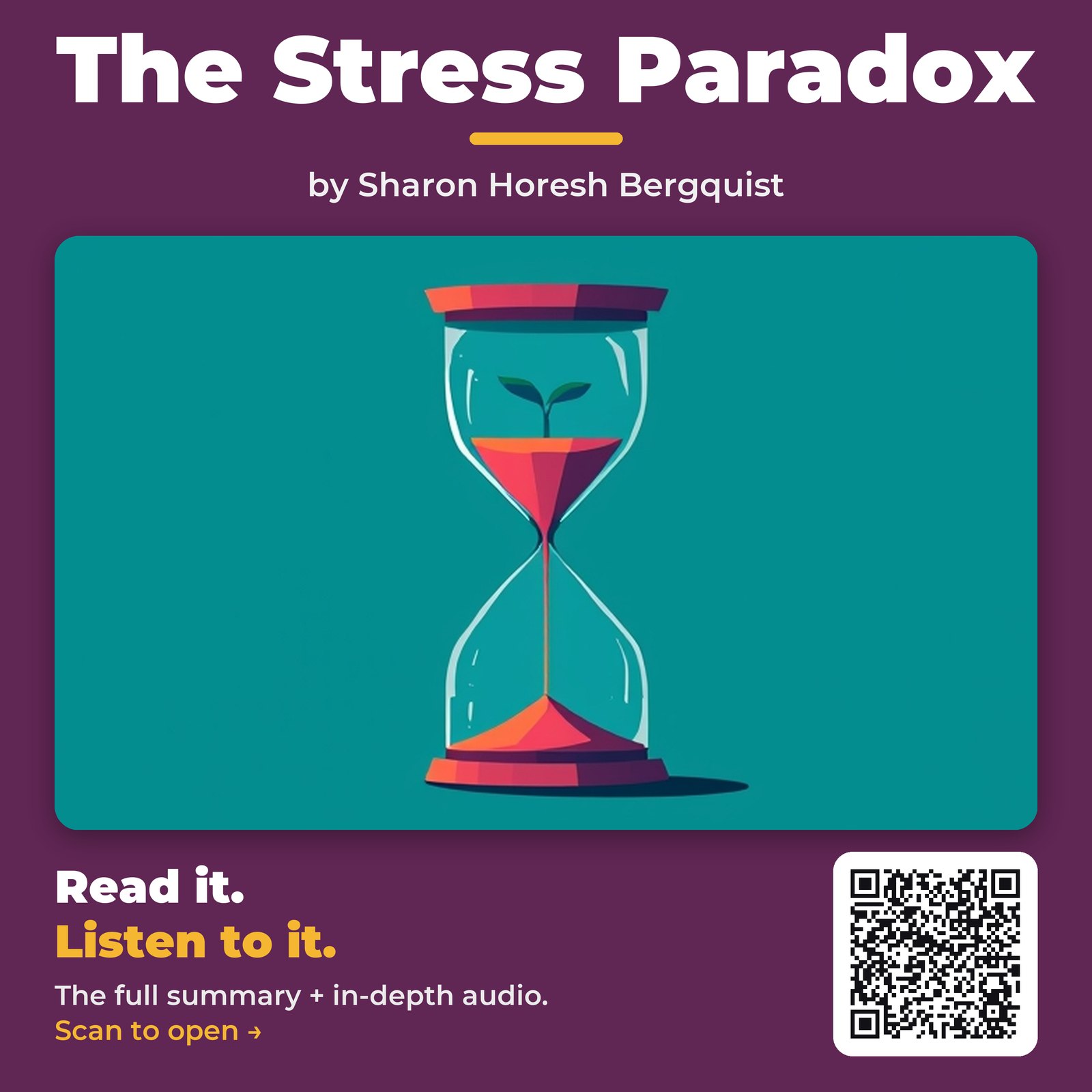 The Stress Paradox — by Sharon Horesh Bergquist