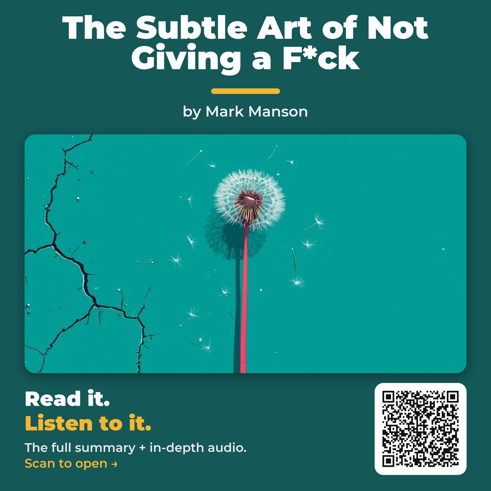 The Subtle Art of Not Giving a F*ck — by Mark Manson