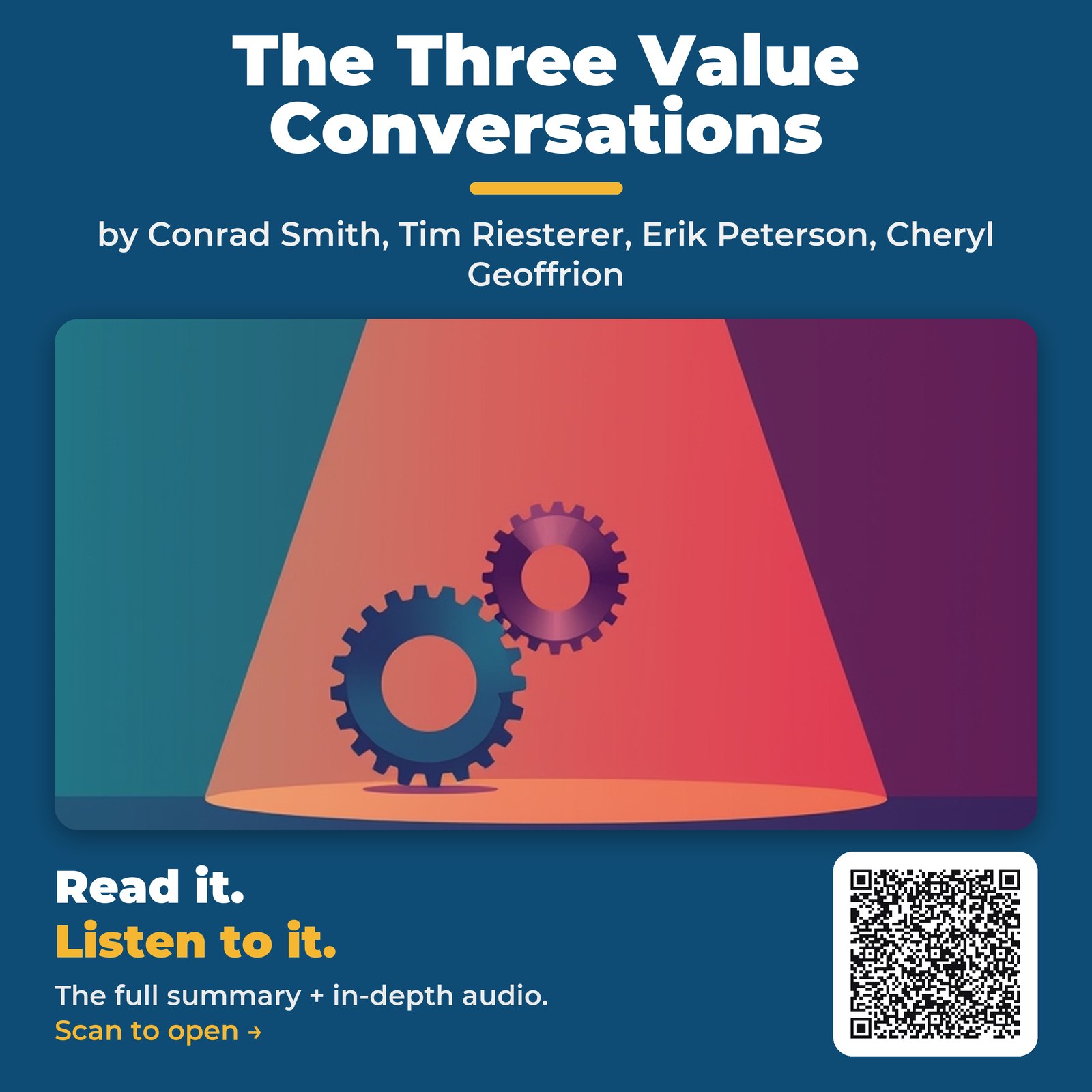 The Three Value Conversations — by Conrad Smith, Tim Riesterer, Erik Peterson, Cheryl Geoffrion