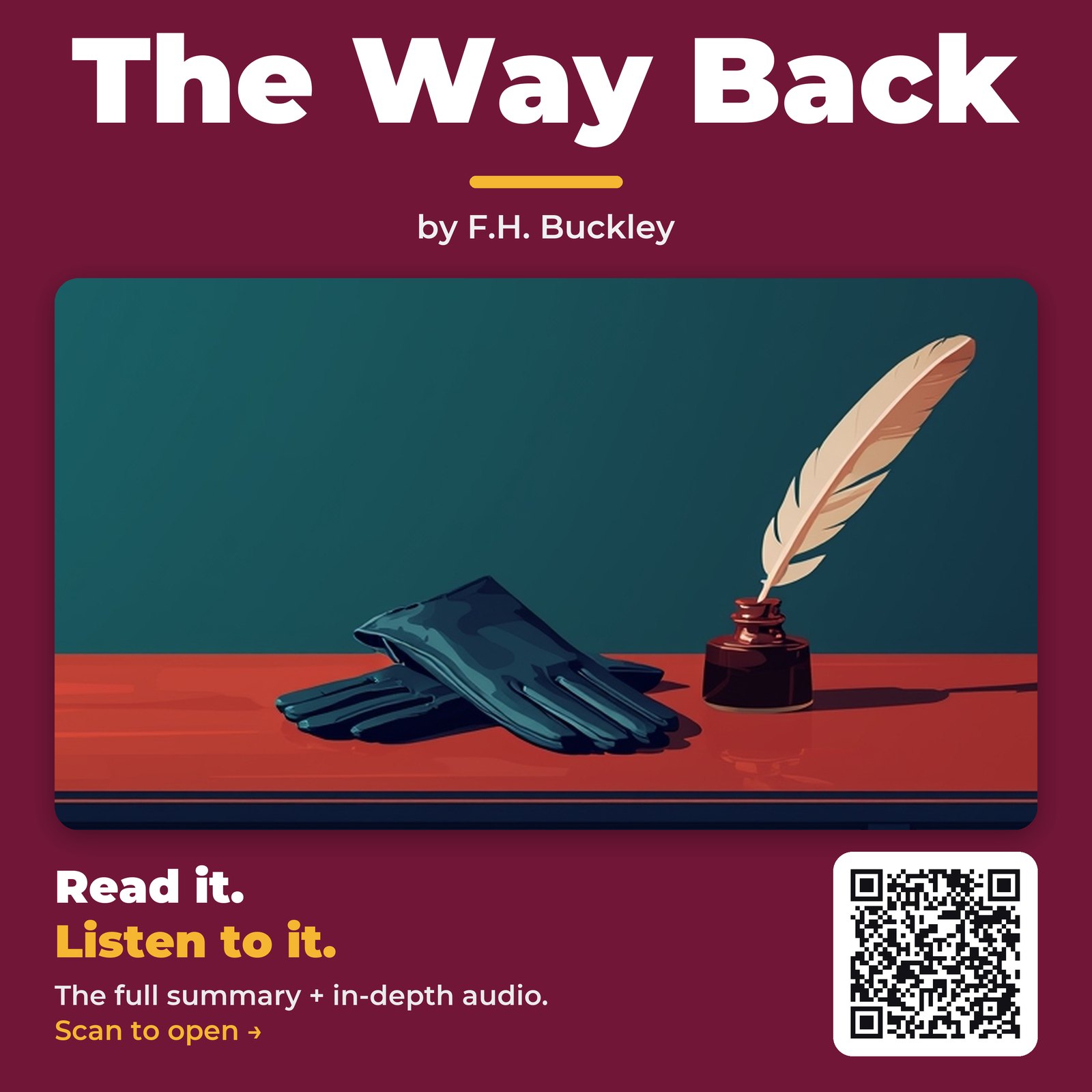 The Way Back — by F.H. Buckley
