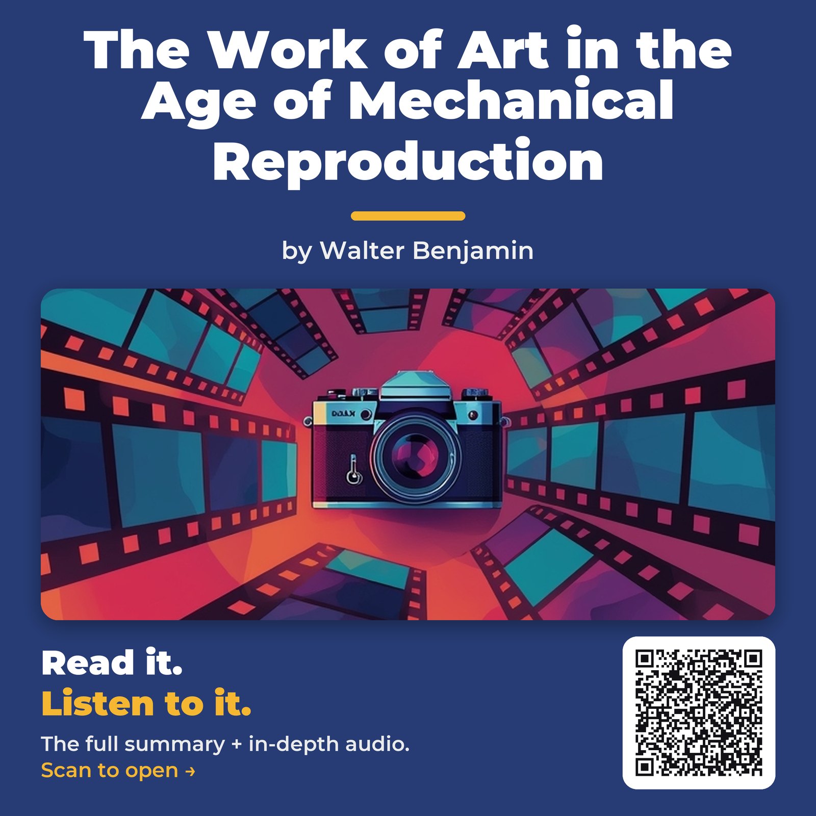 The Work of Art in the Age of Mechanical Reproduction — by Walter Benjamin